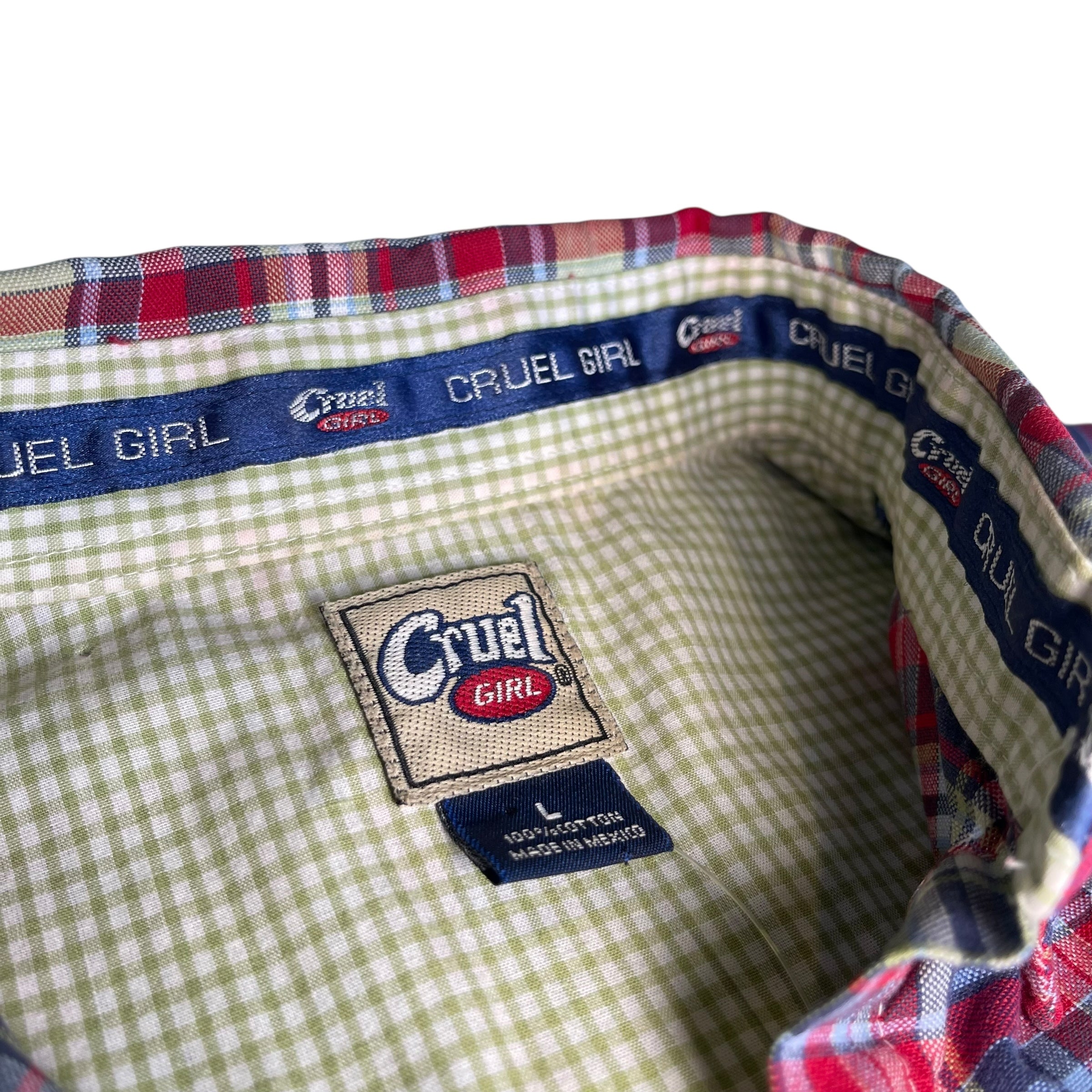 Y2K Cruel Girl Plaid Button Up