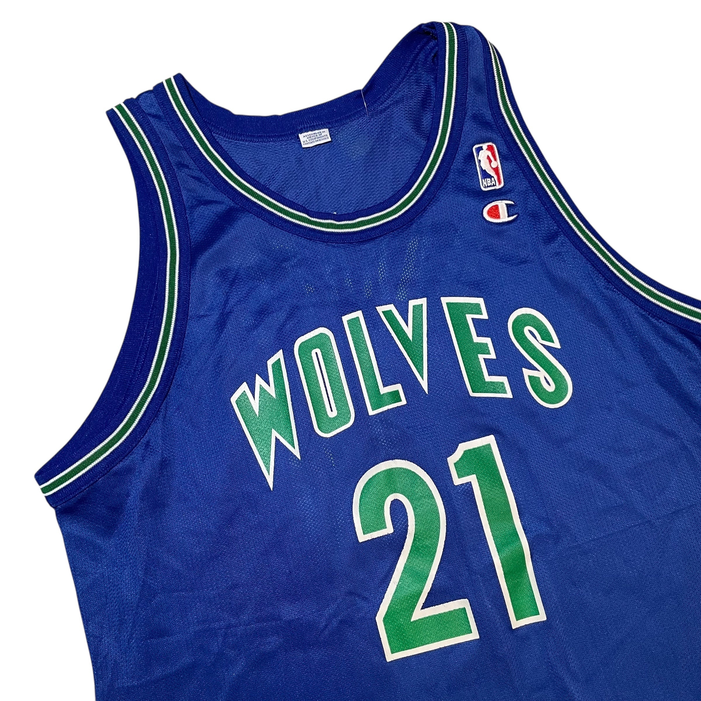 Vintage 90s Minnesota Timberwolves Kevin Garnett Champion Jersey