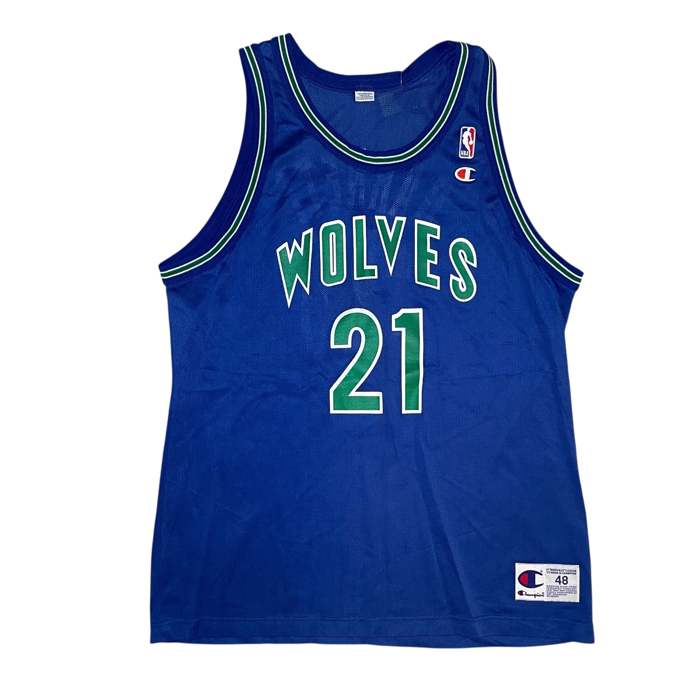 Vintage 90s Minnesota Timberwolves Kevin Garnett Champion Jersey