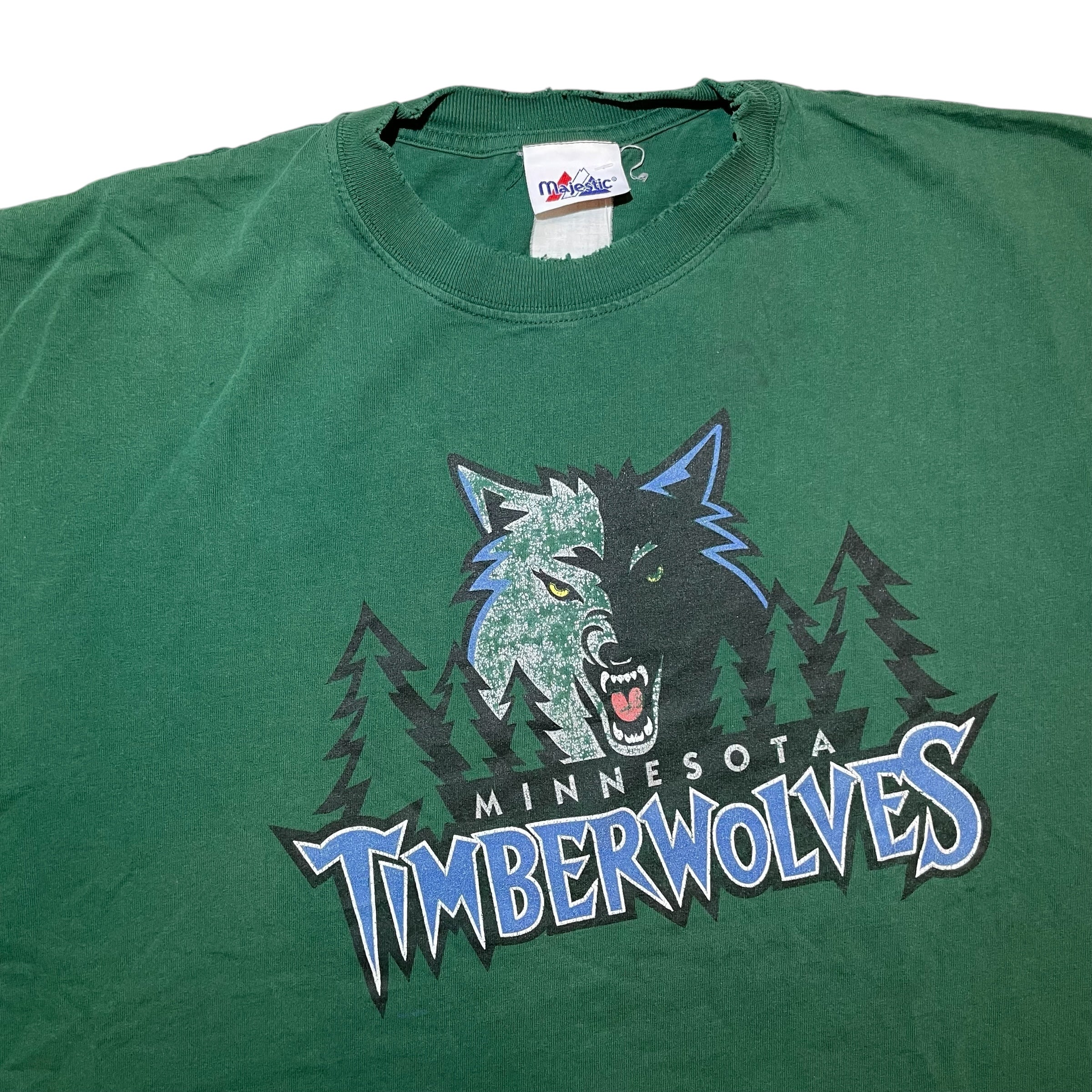 Vintage Minnesota Timberwolves Green Majestic T-Shirt