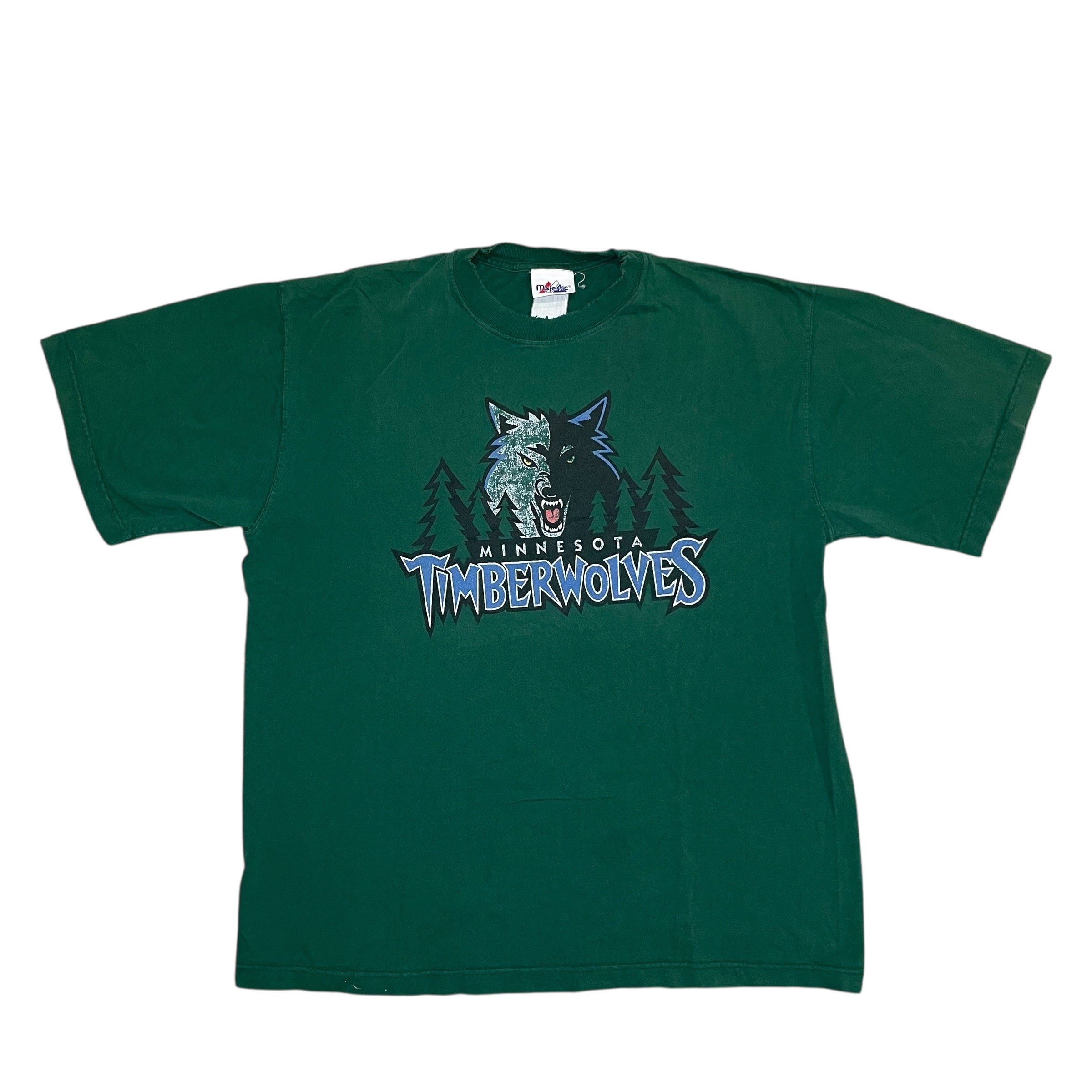 Vintage Minnesota Timberwolves Green Majestic T-Shirt