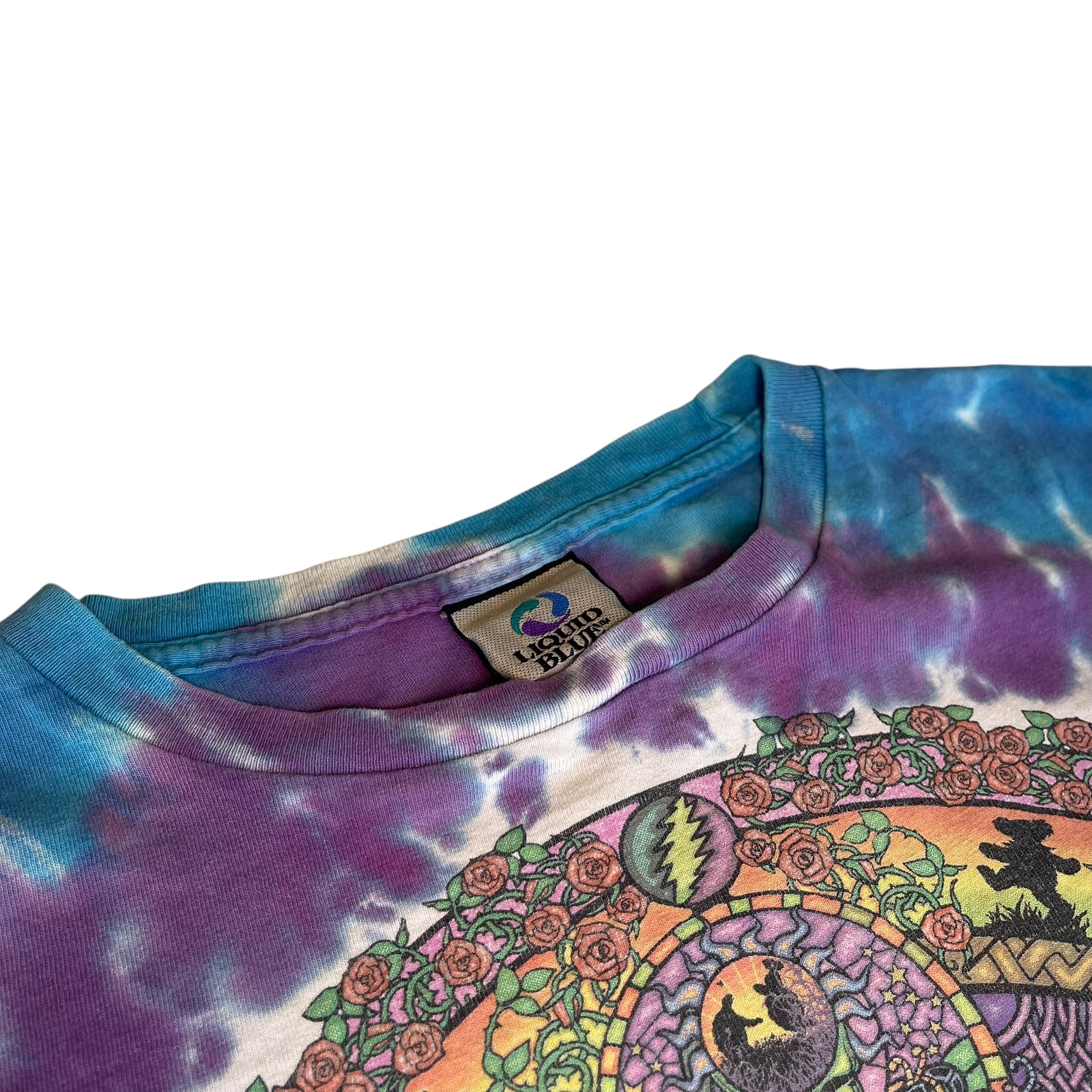 Y2K Liquid Blue Grateful Dead Cut-Off Tee