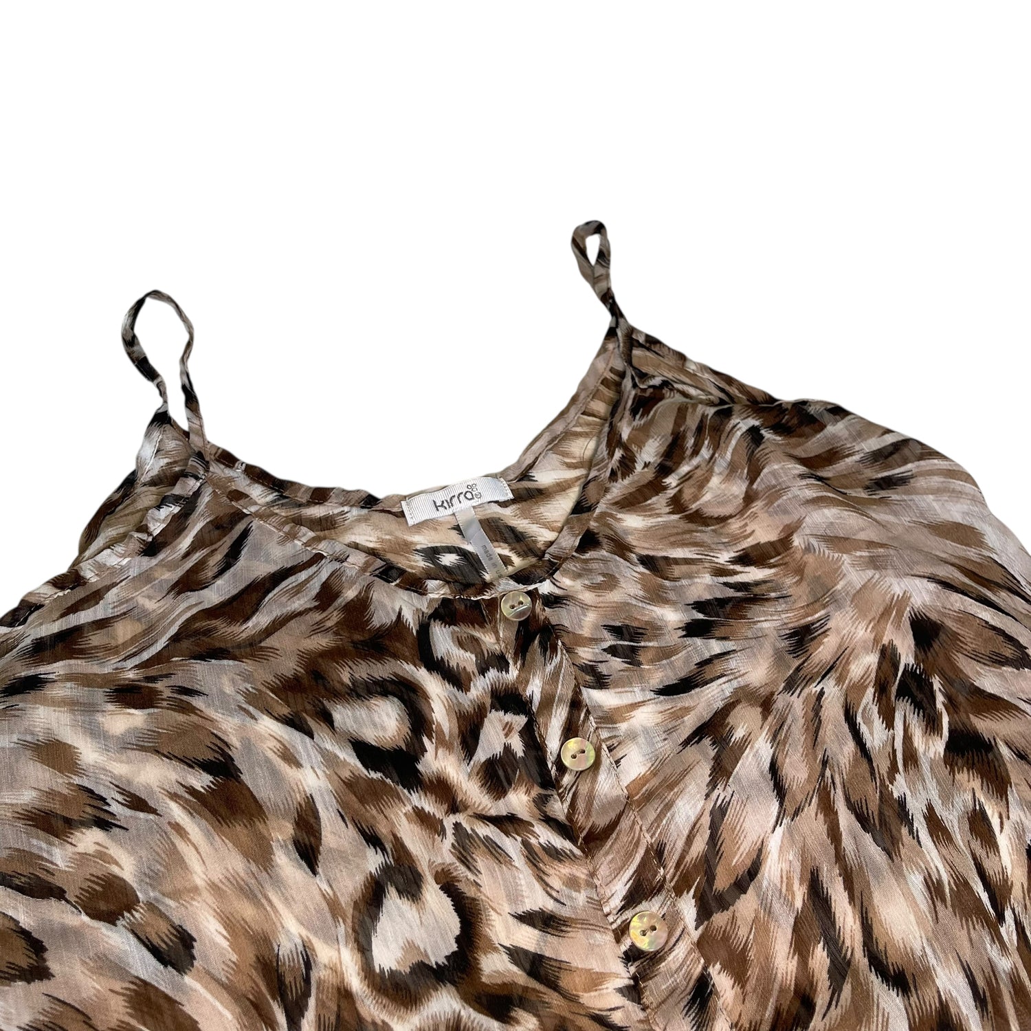 Vintage Kirra Cheeta Print Strappy Blouse