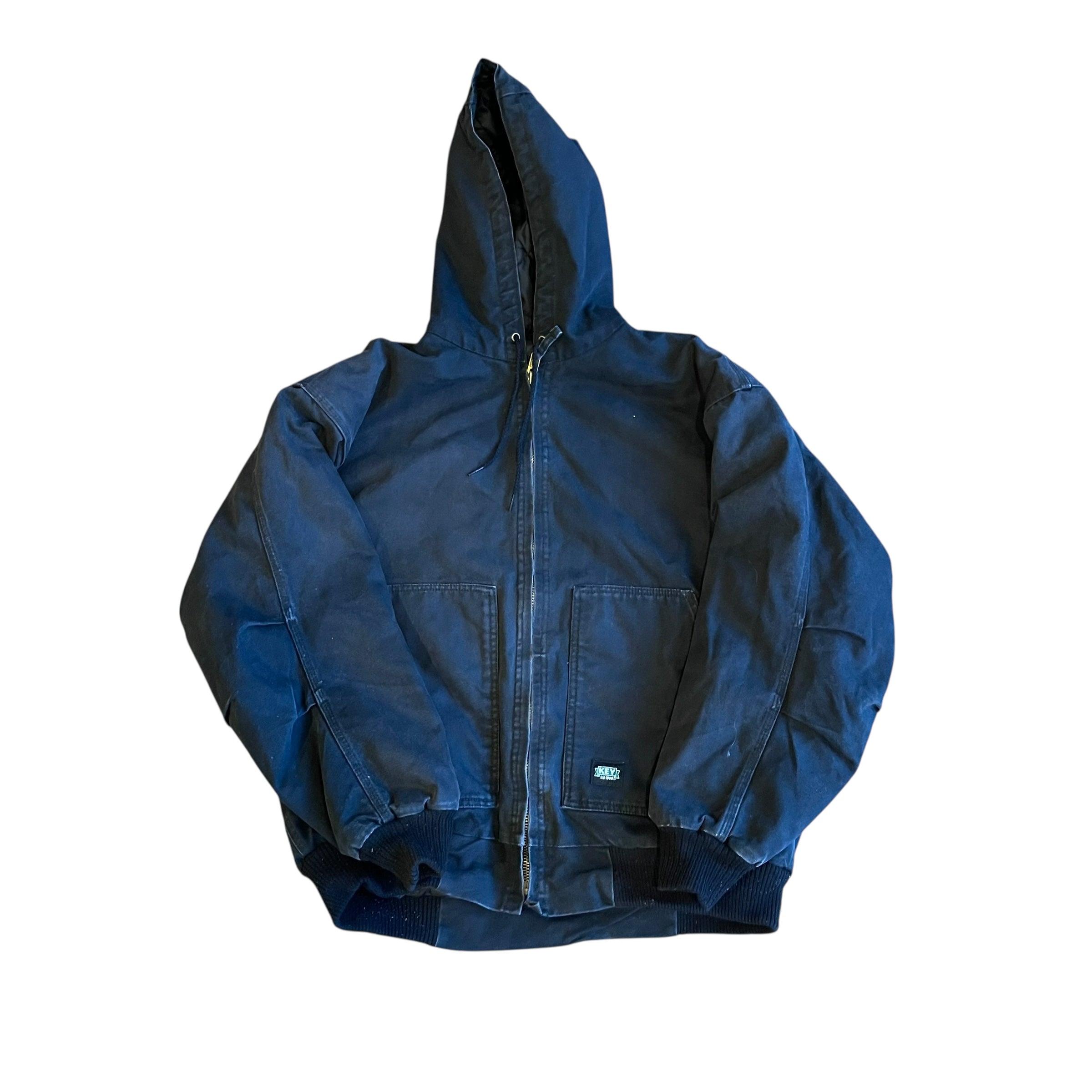 Vintage Key Apparel Black Quilted Work Jacket