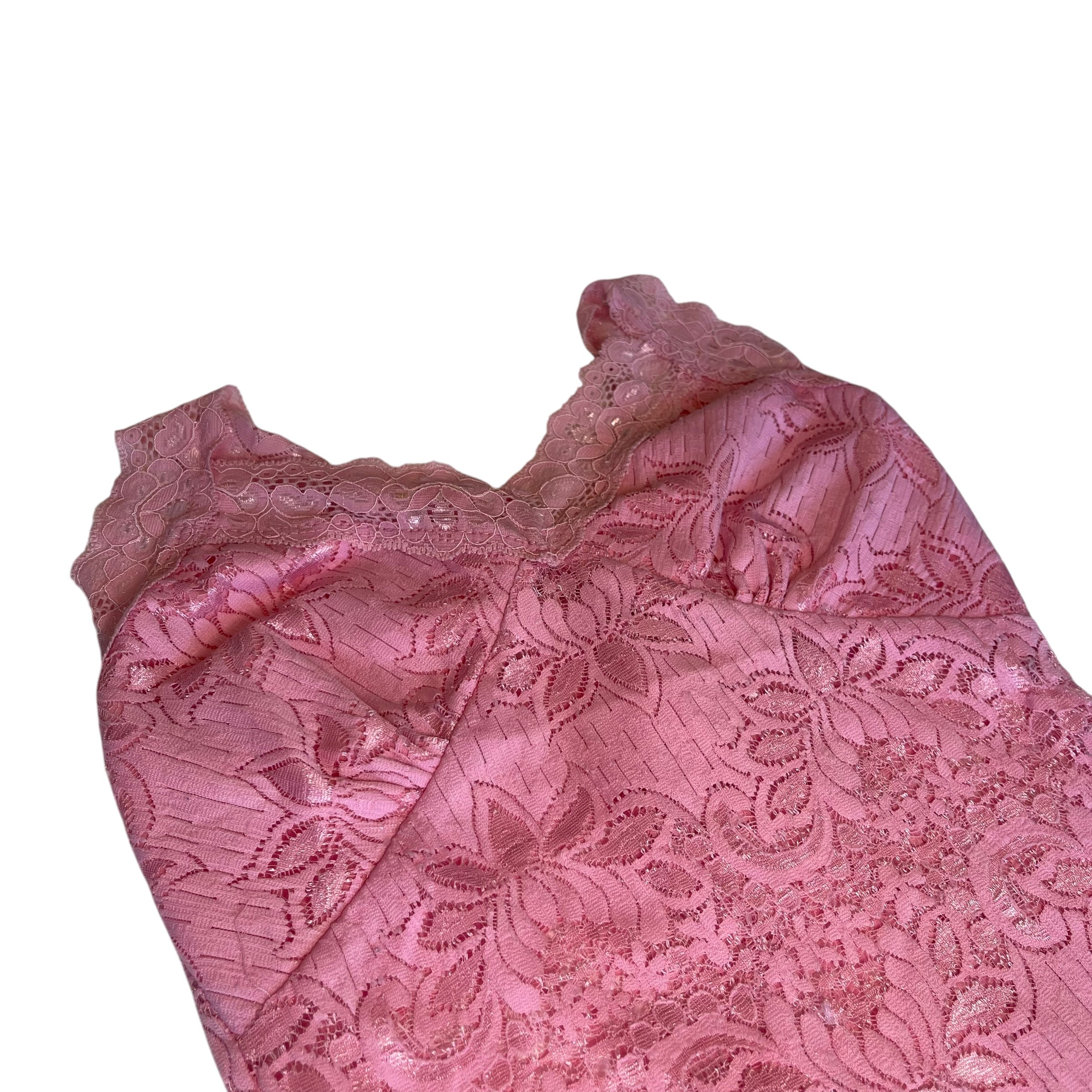 Y2K Pink Lacey Halter Top