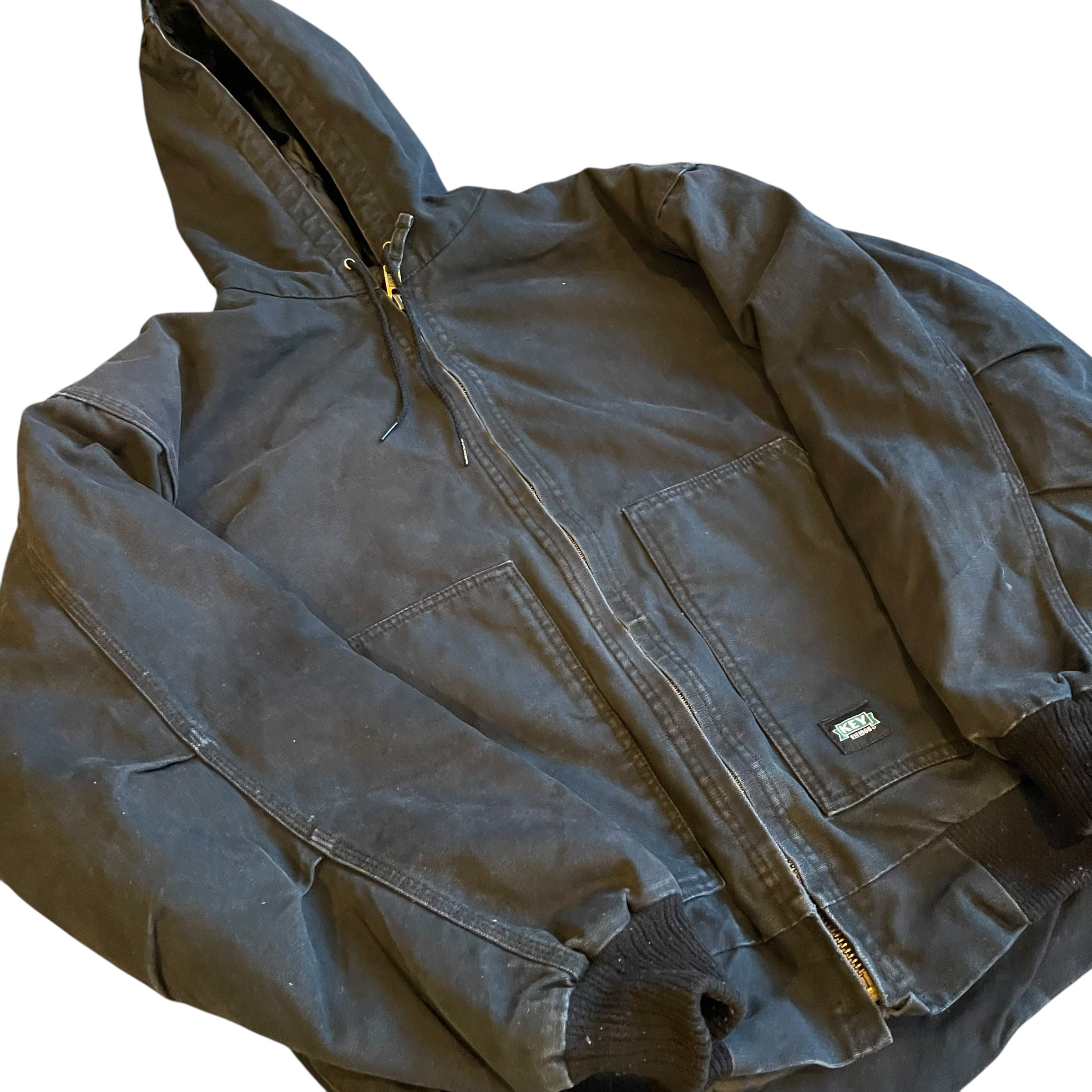 Vintage Key Apparel Black Quilted Work Jacket