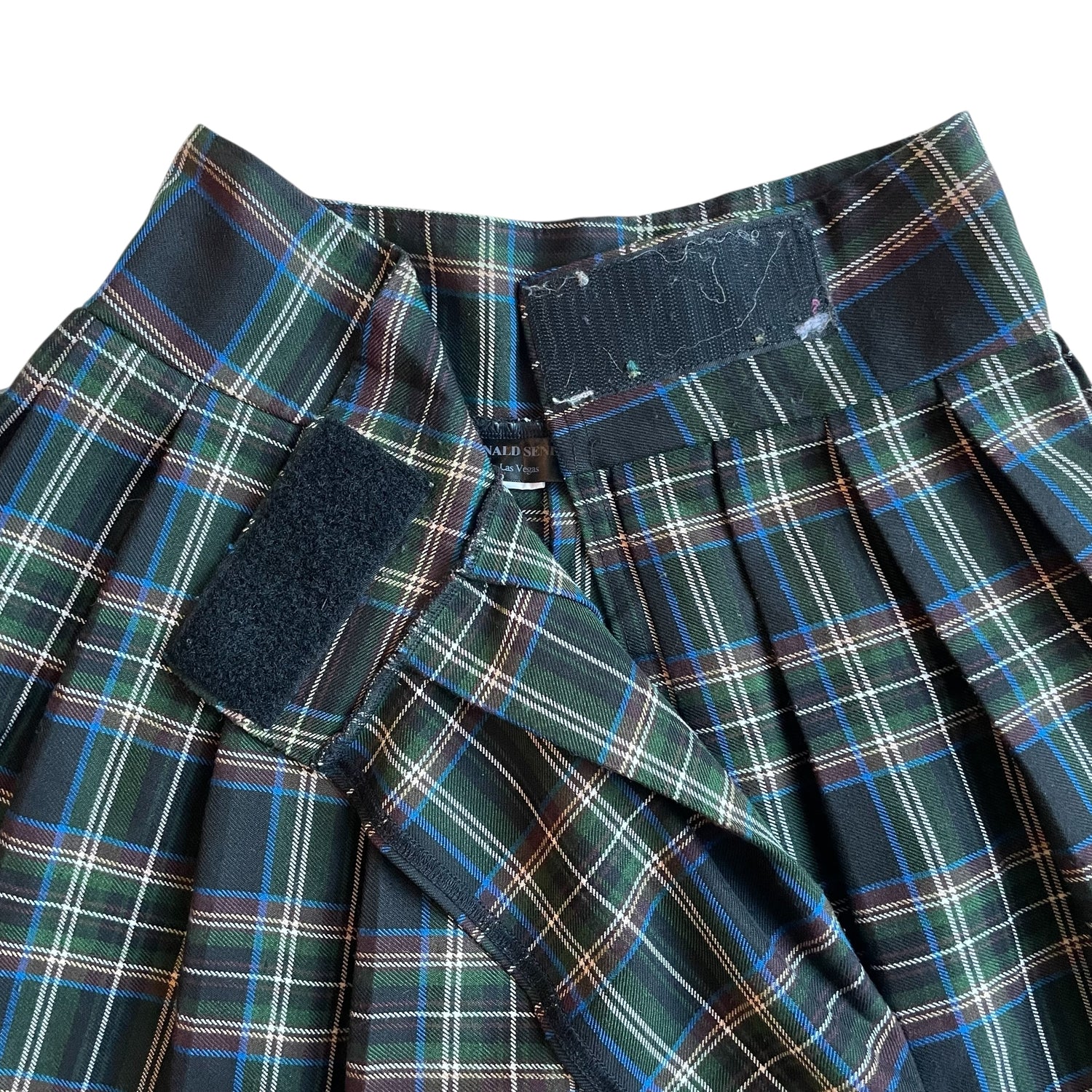 Vintage Green and Maroon Plaid Midi Schoolgirl Skirt