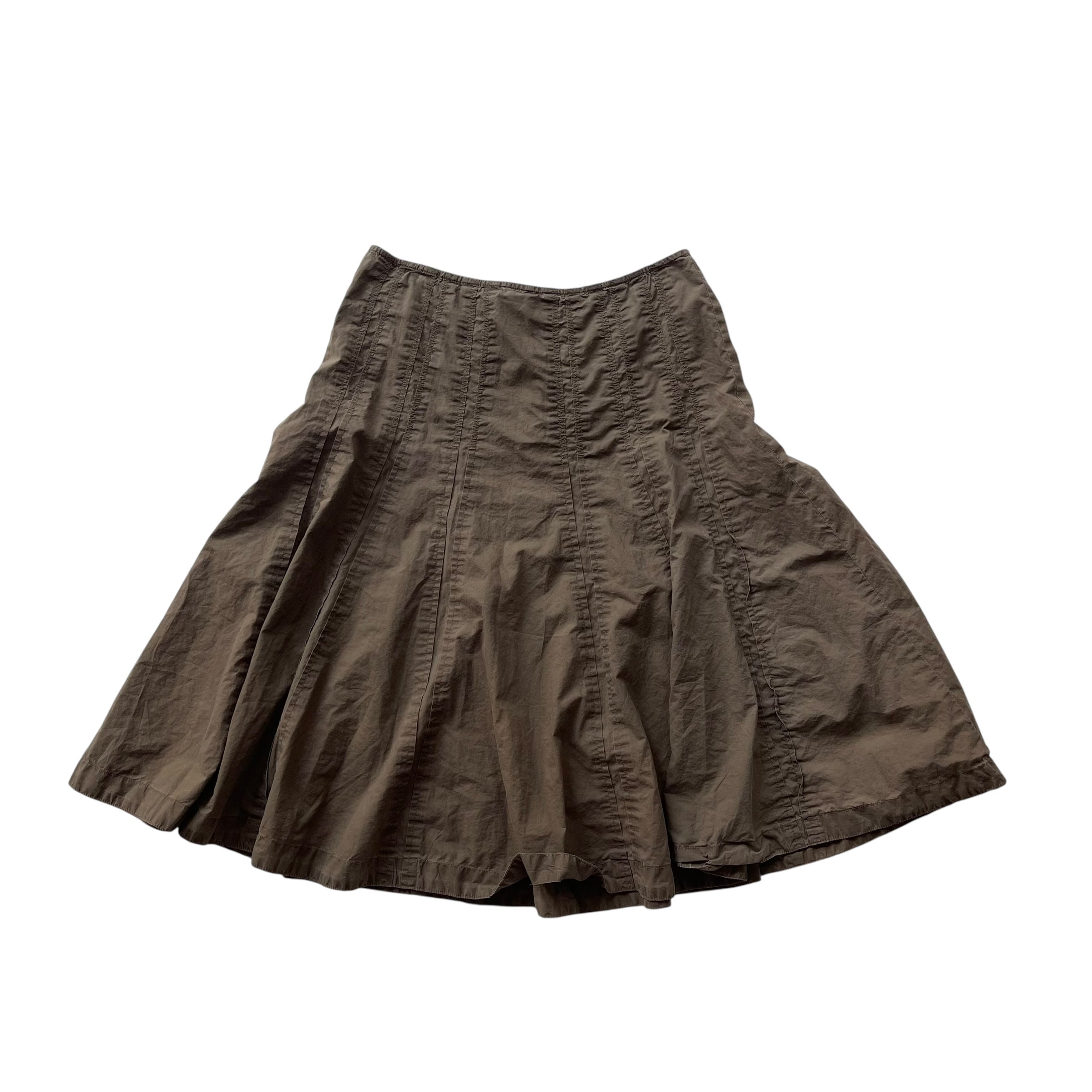 Y2K Cabi Brown Pleated Midi Skirt