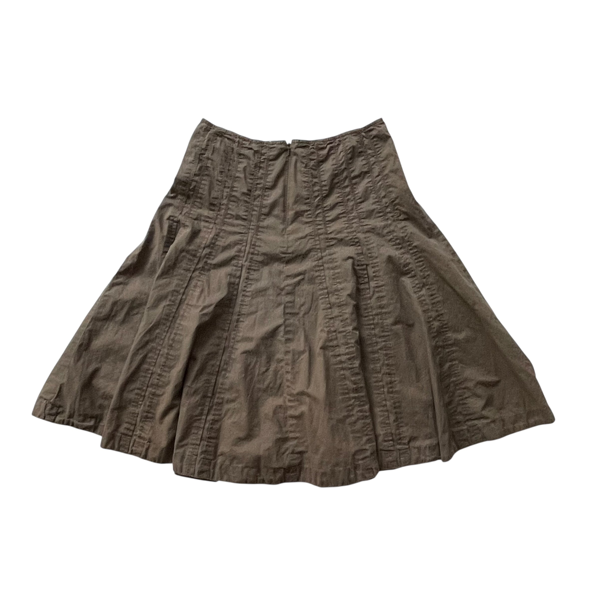 Y2K Cabi Brown Pleated Midi Skirt