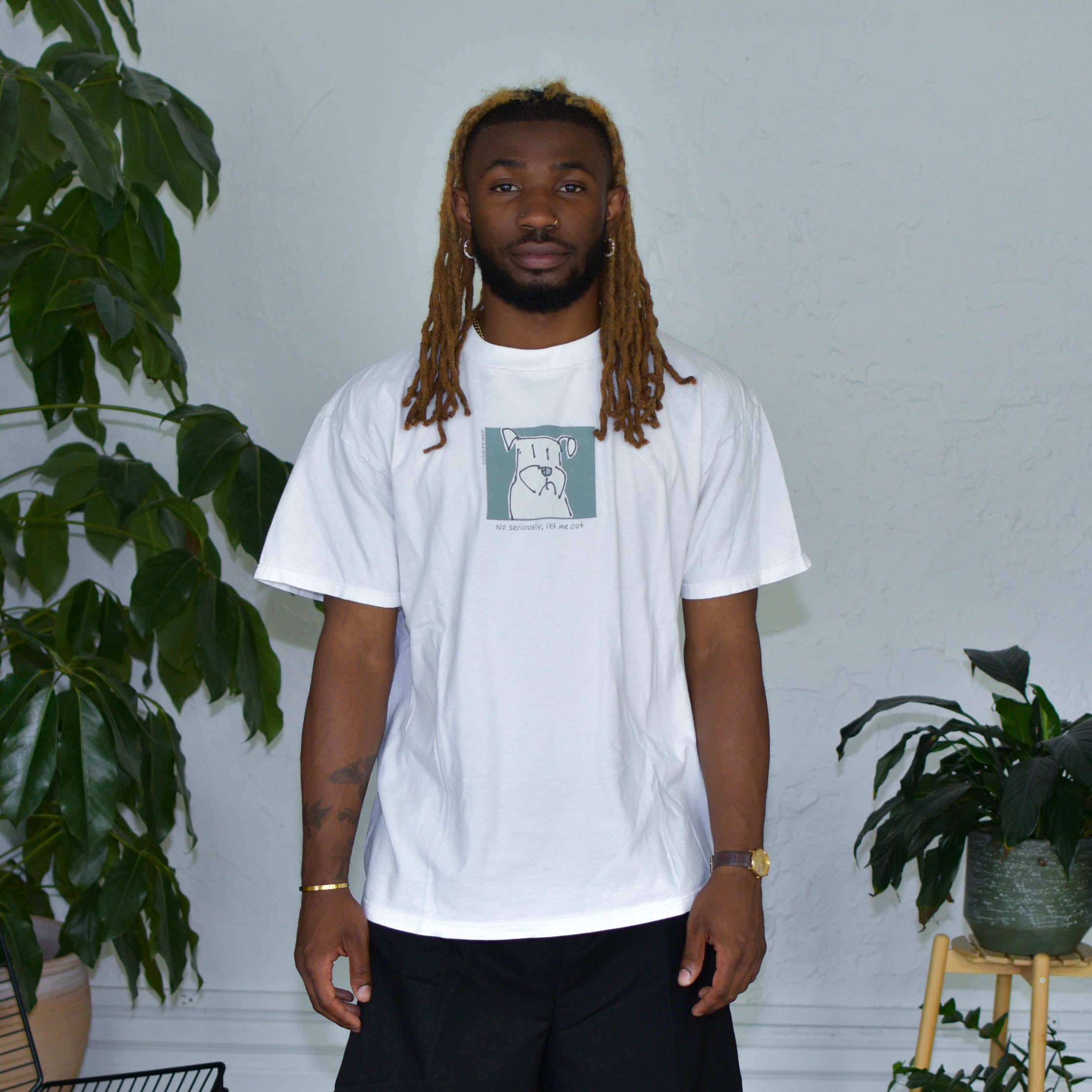 1998 Cool People Dog Cartoon T-Shirt