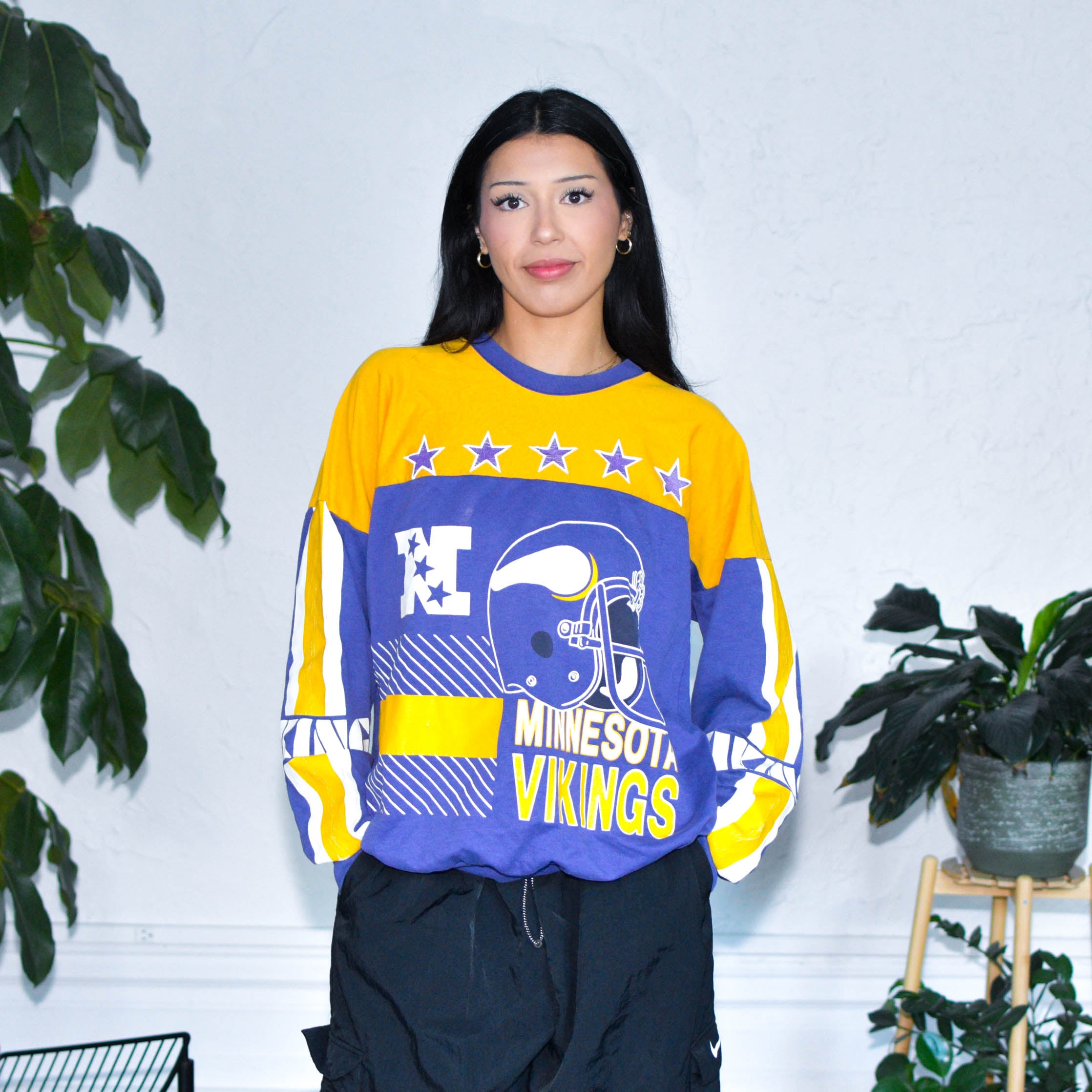 Vintage 90s Minnesota Vikings All-Over-Print Sweatshirt