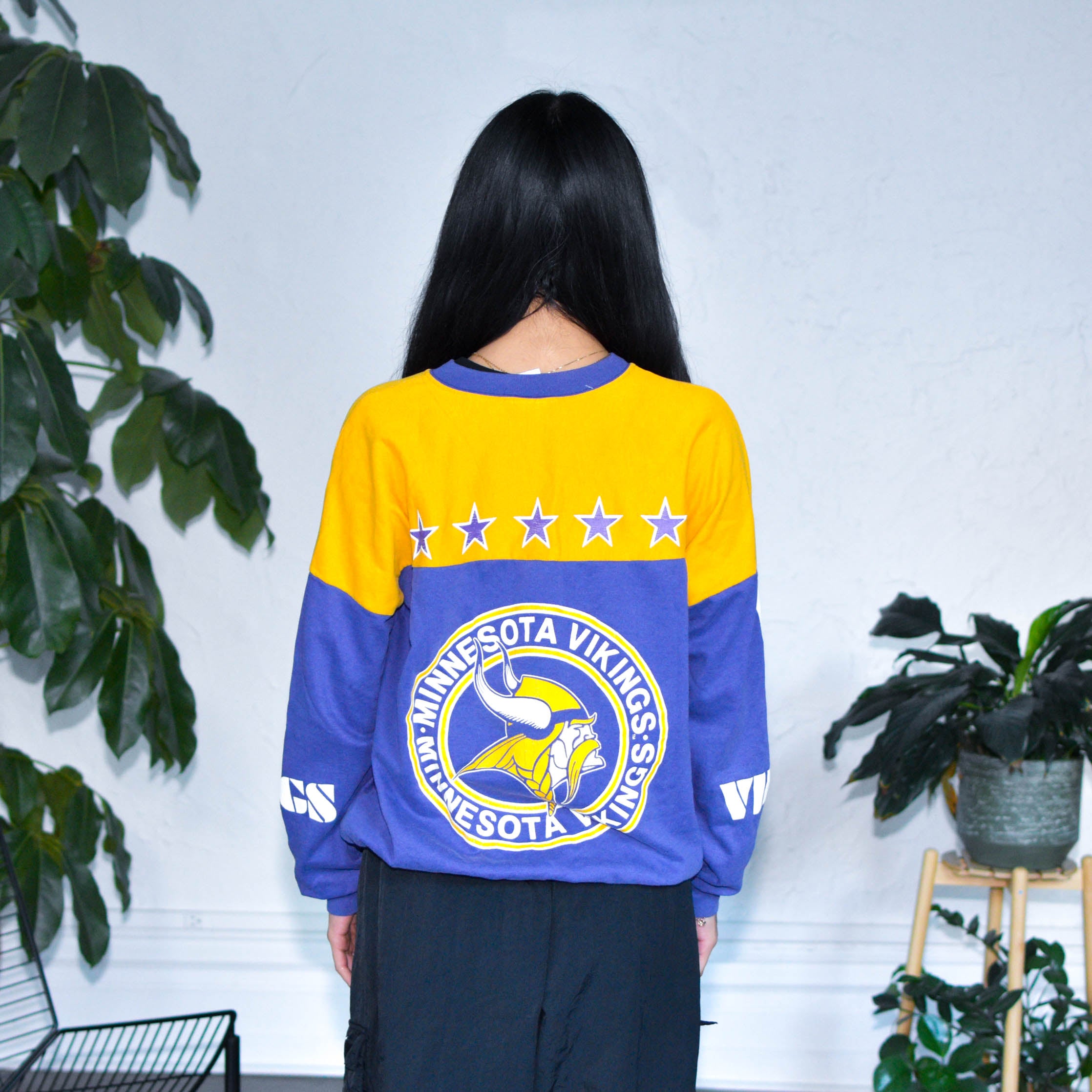 Vintage 90s Minnesota Vikings All-Over-Print Sweatshirt