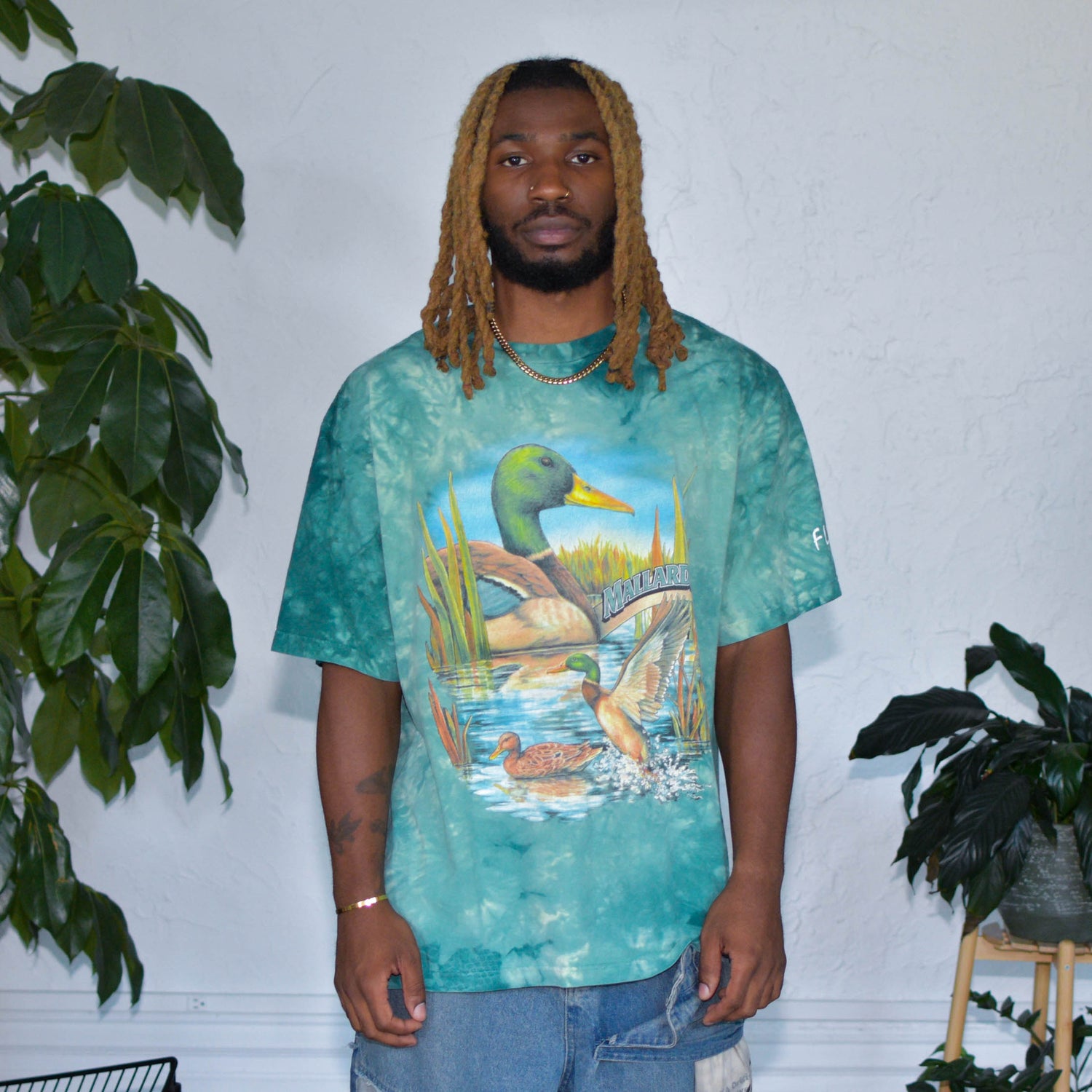 Vintage Green Tie Dye Mallards T-Shirt
