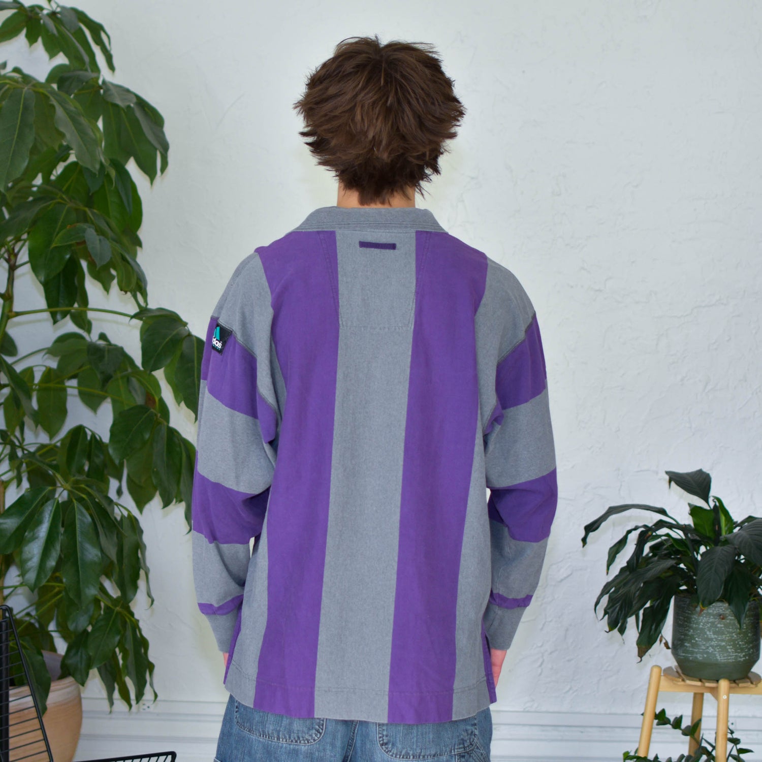 Vintage 90s Adidas Striped Polo Shirt