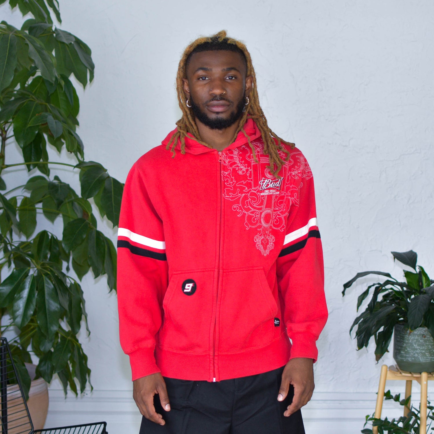 Vintage Chase Authentics Budweiser Nascar Zip-Up Hoodie