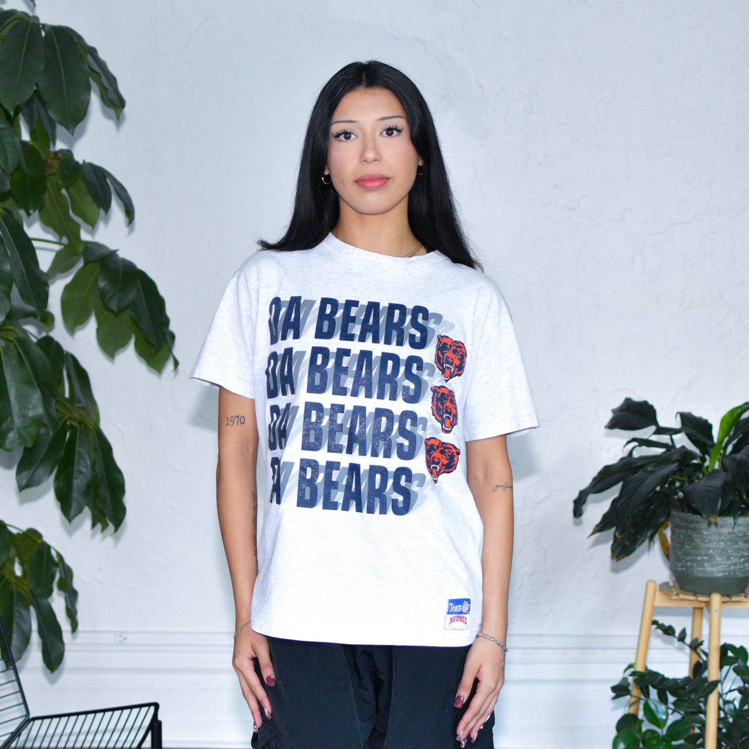 Vintage Chicago Bears Nutmeg Mills Gray Graphic T-Shirt