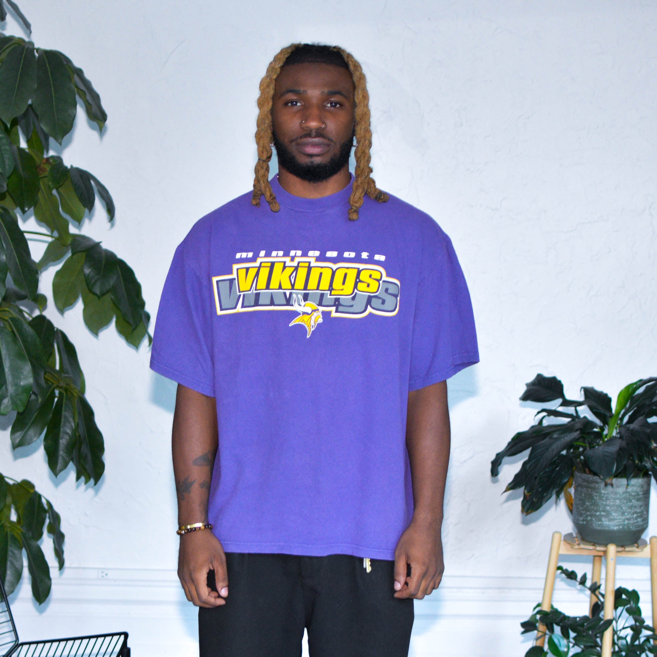 Vintage Minnesota Vikings Purple Spell-Out T-Shirt