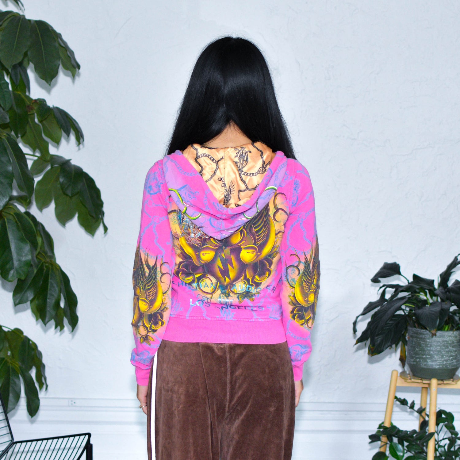 Vintage Christian Audigier Femme Zip-Up Hoodie