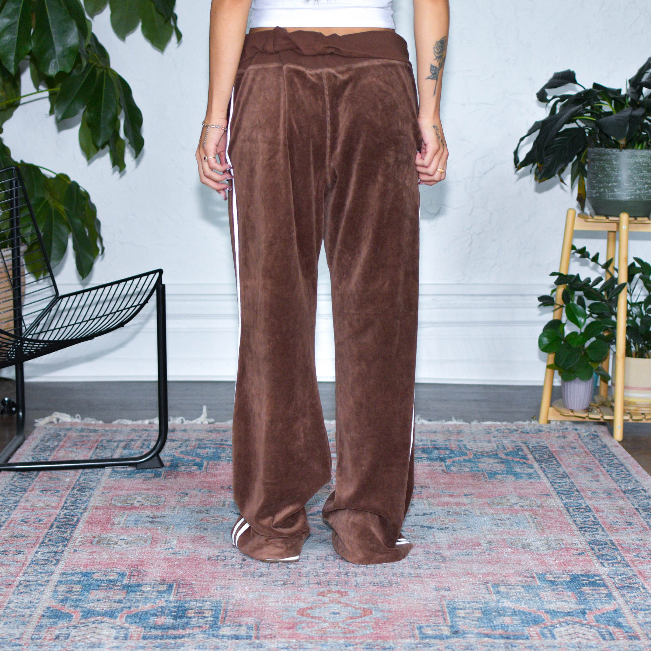 Vintage Y2K Mossimo Brown Velour Flare Track Pants