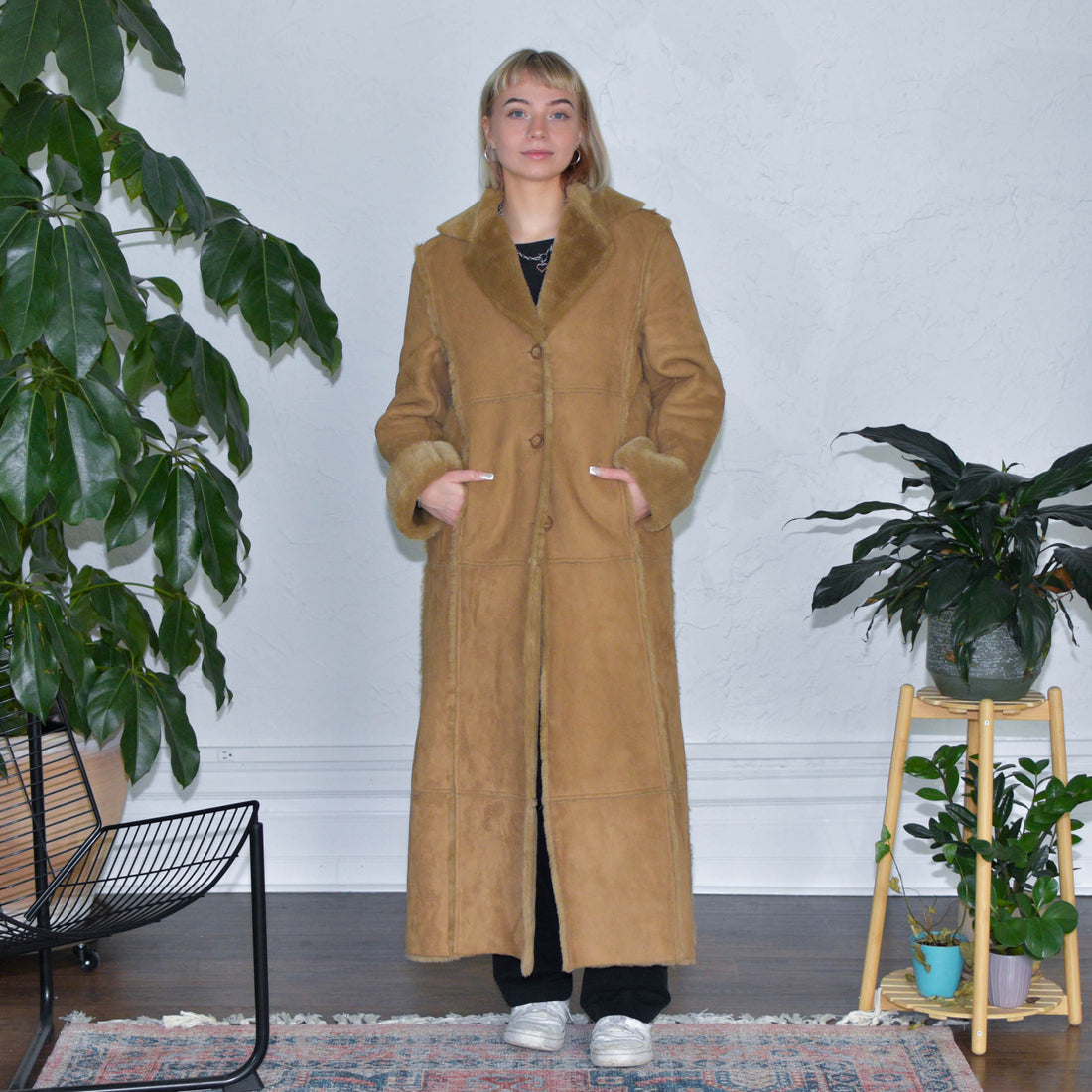 Y2k Fur Lined Trench Coat