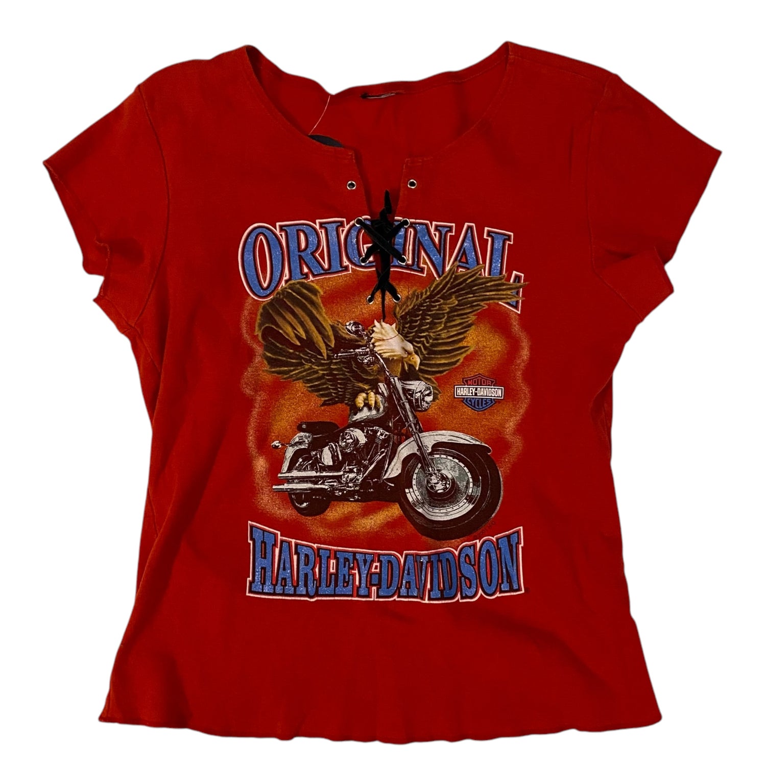 Y2k Harley Davidson Red Femme Top