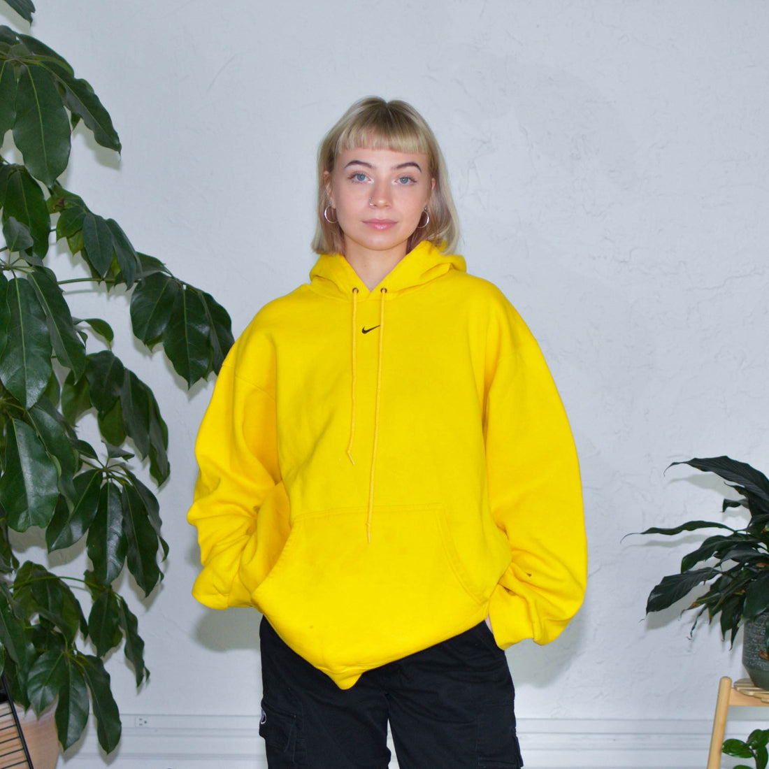 Vintage Nike Yellow Centercheck Hoodie