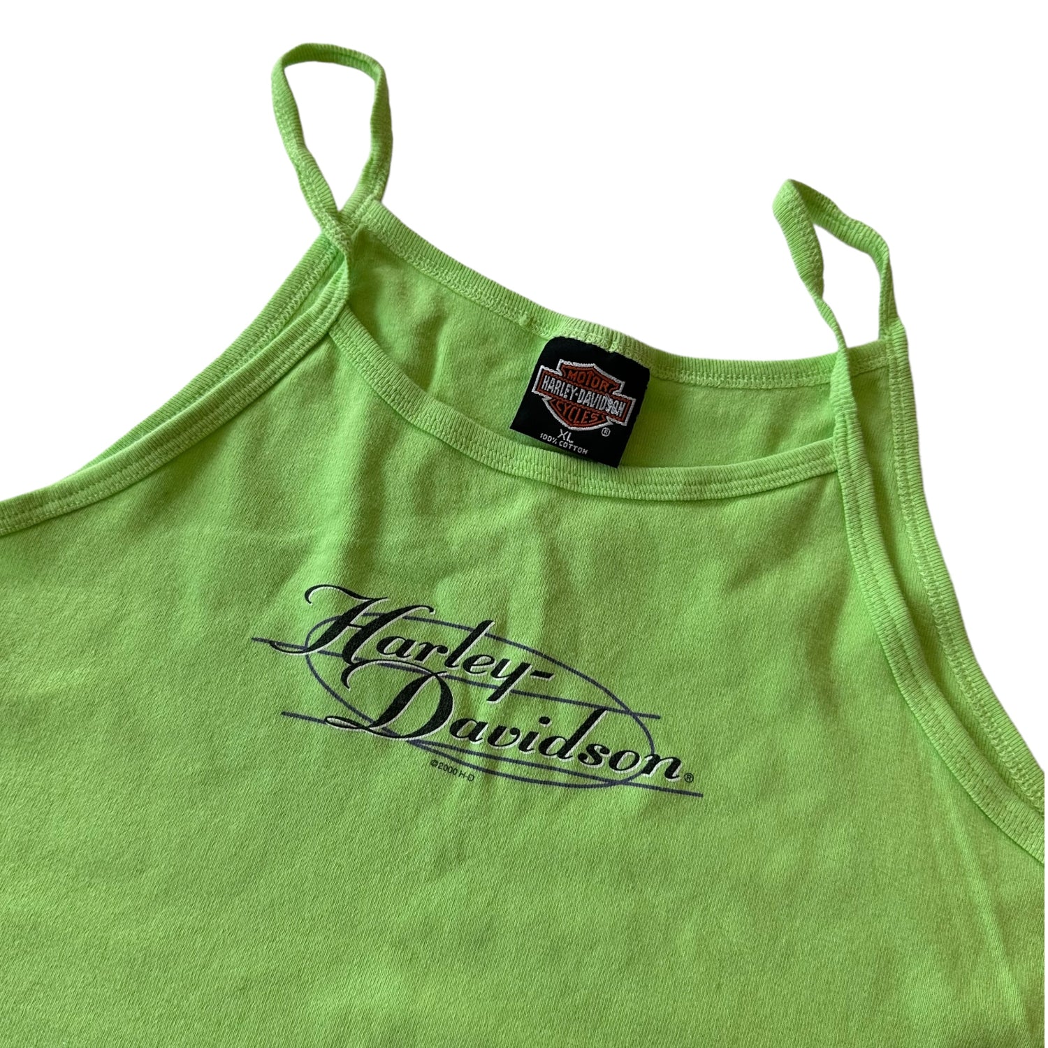 2000 Harley Davidson Lime Green Tank Top