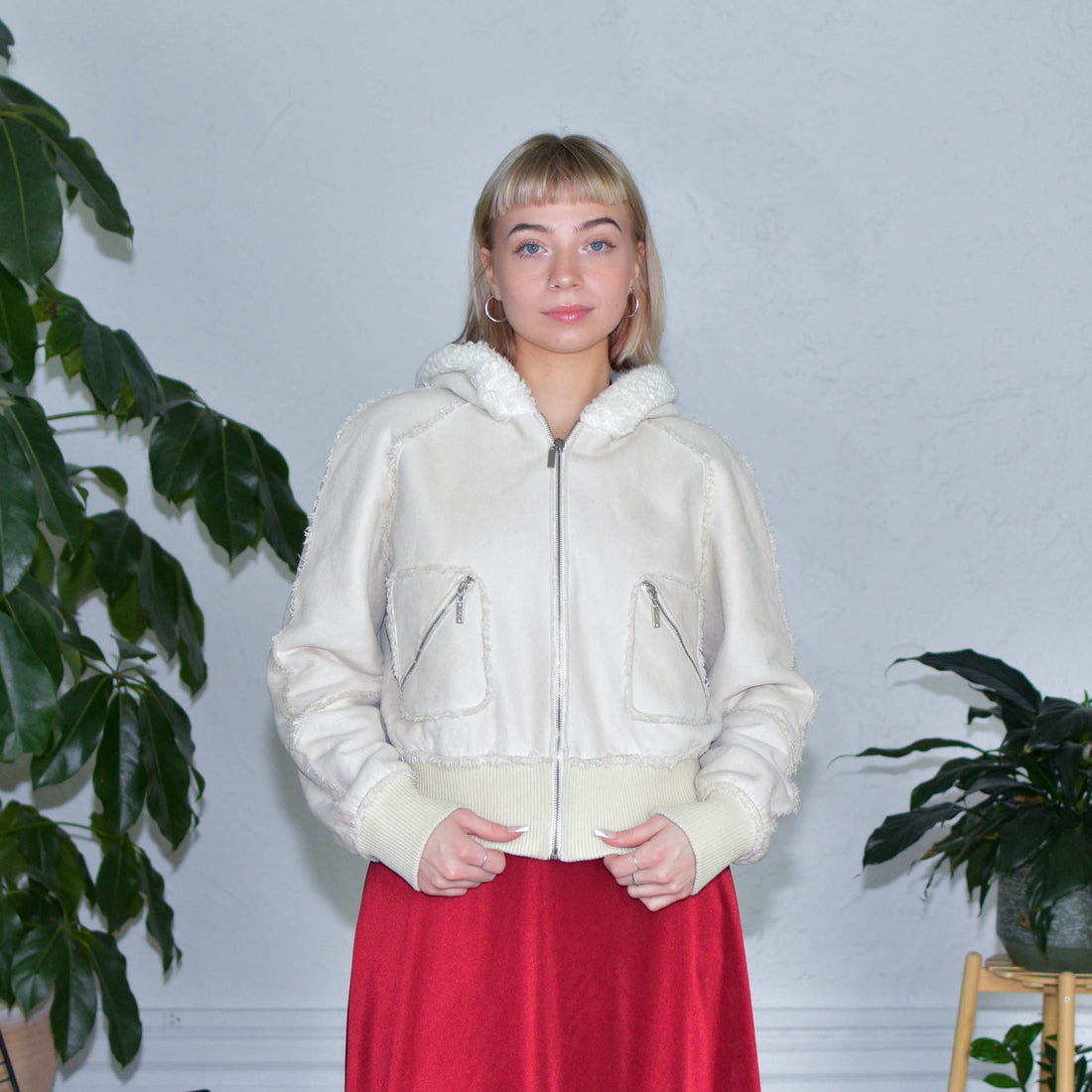 Y2k Candies Cropped Fur Lined Jacket