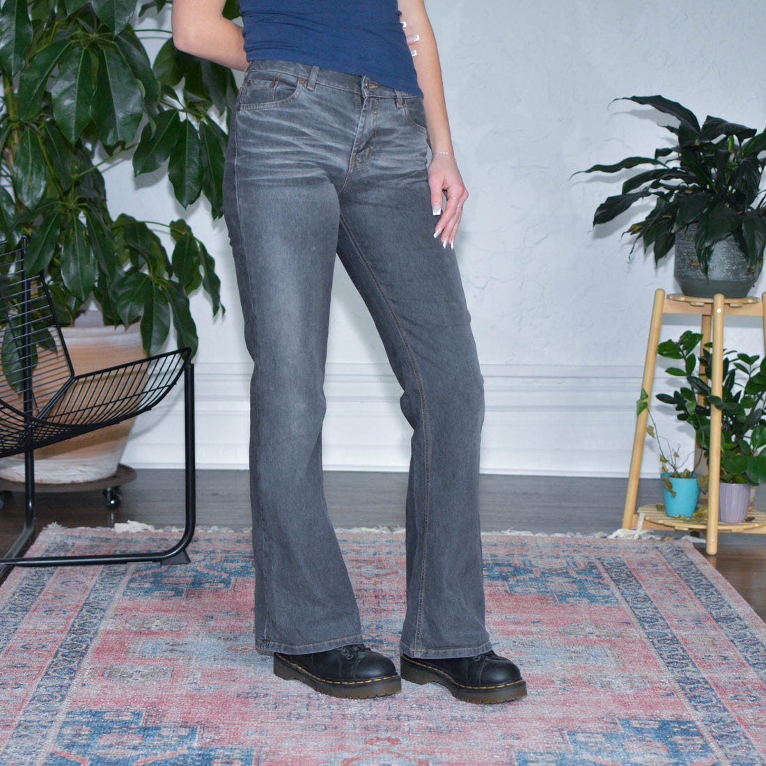 Y2k Guess Grey Faded Flare Jeans