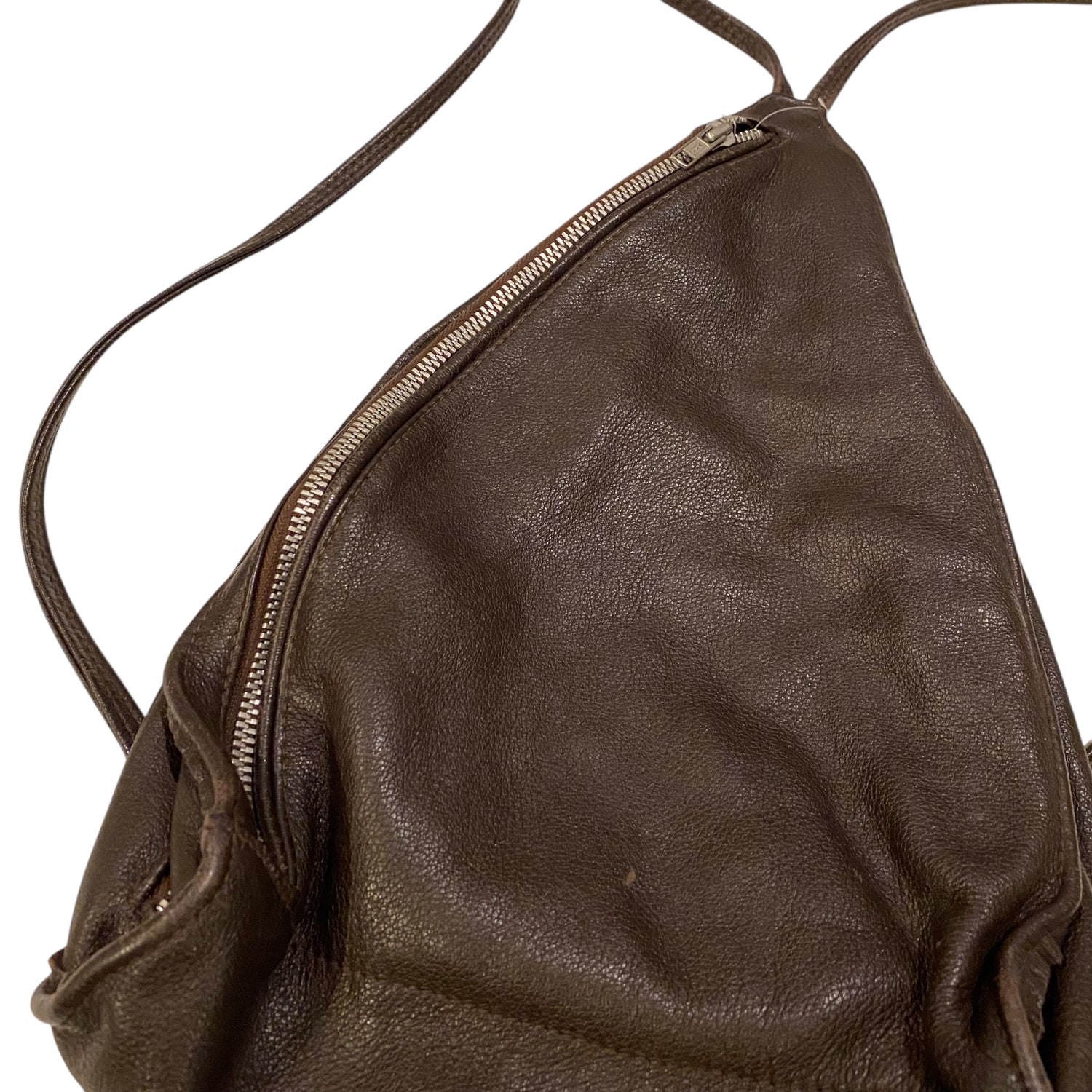 Vintage Brown Leather Backpack Style Bag