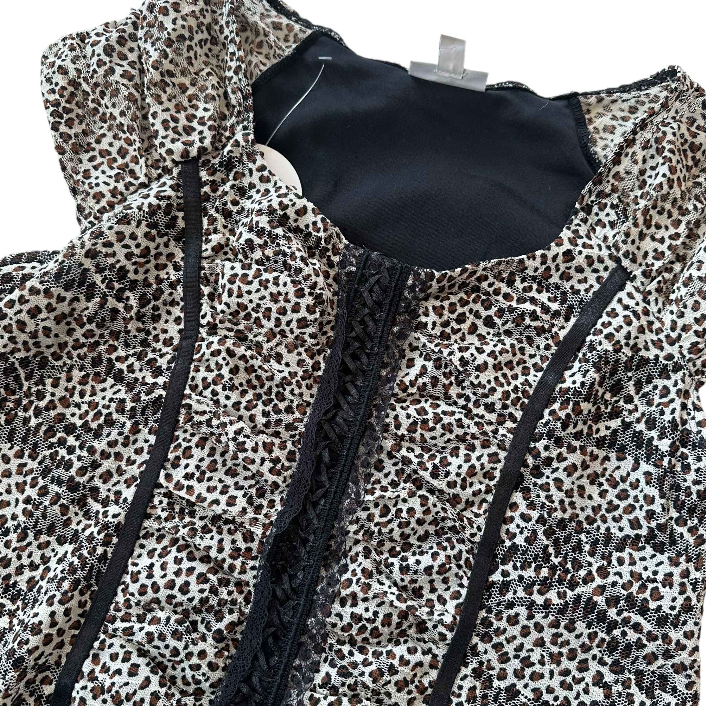 Y2k Fashion Bug Leopard Femme Top