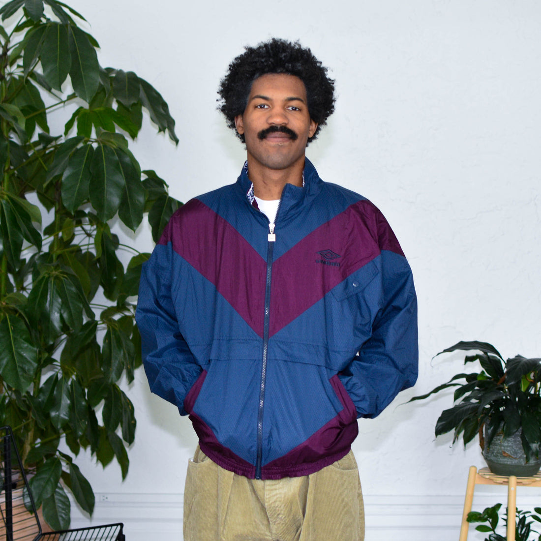 Vintage Umbro Blue &amp; Purple Zip Up Windbreaker