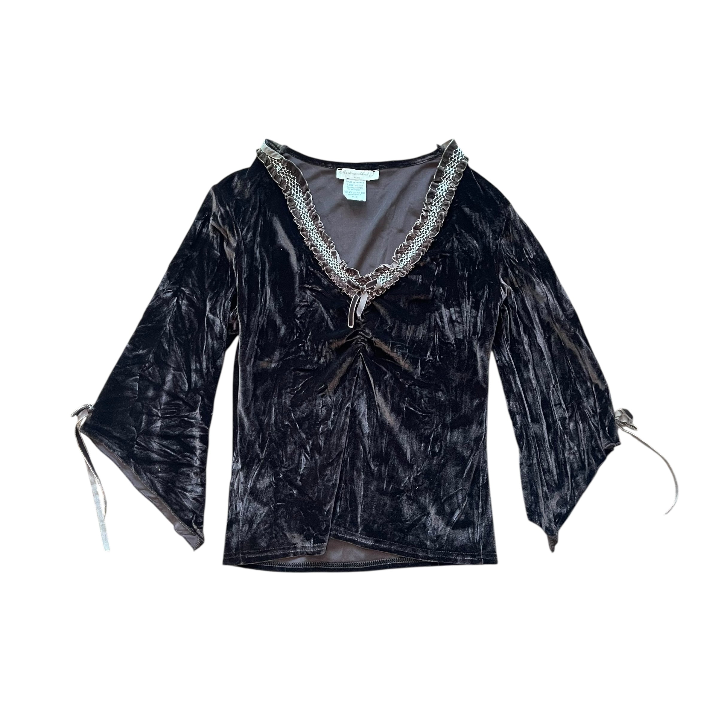 Martine And J Paris Brown Velour Blouse