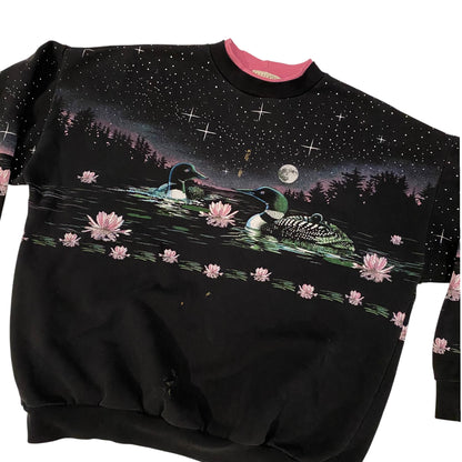 Vintage Loon Graphic Double Layer Crewneck