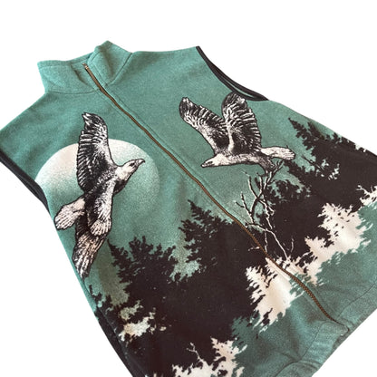 Vintage Eagle Forest Fleece Vest