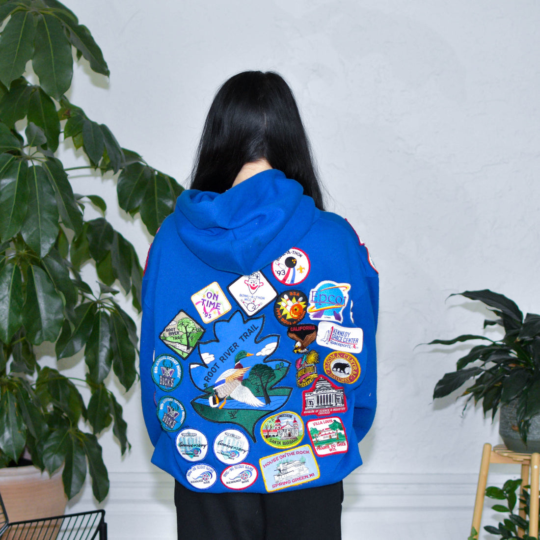 Vintage Patch Blue Hoodie