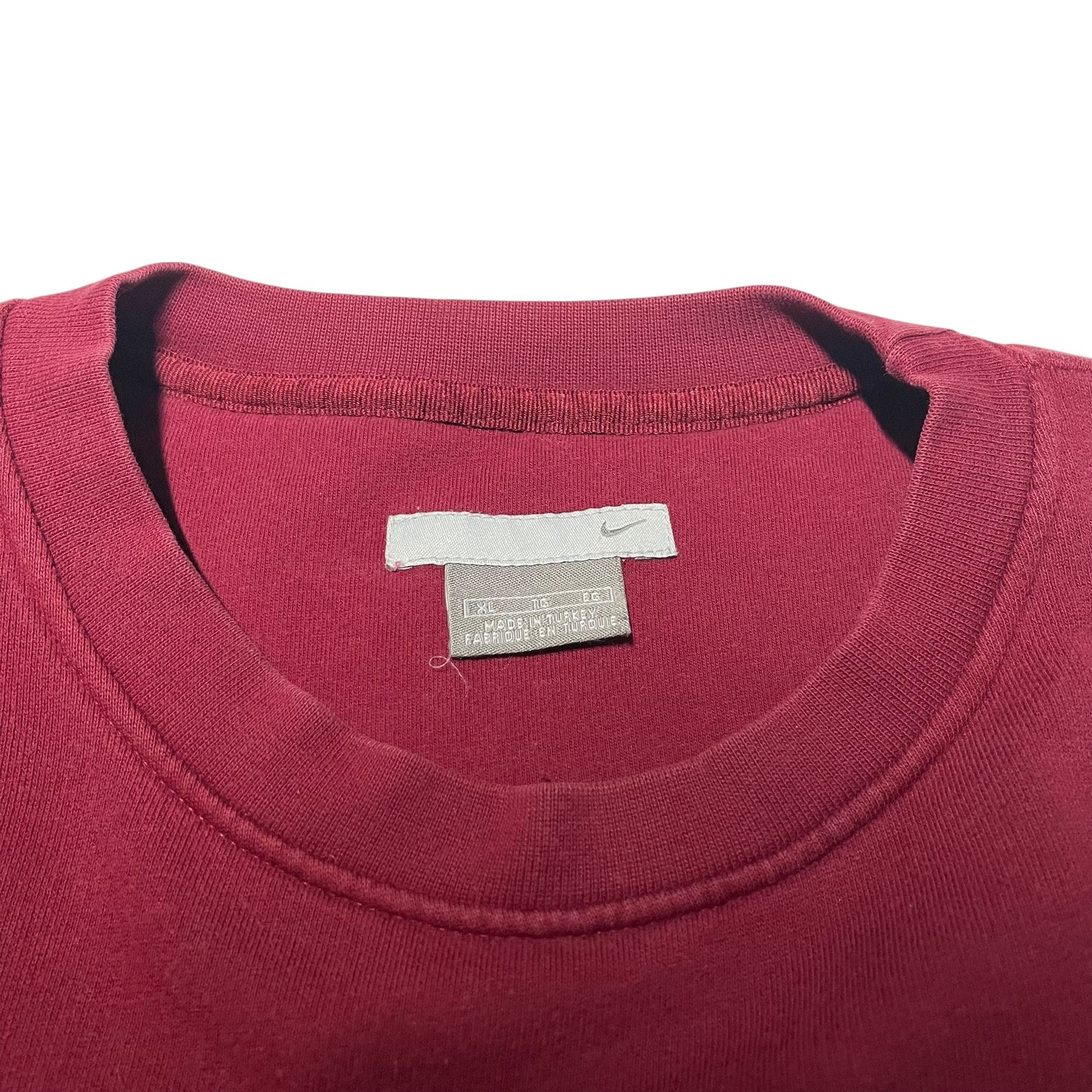 Vintage Y2K Maroon Nike Mini-Swoosh Crewneck
