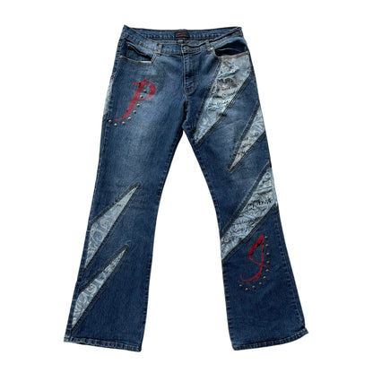 Vintage Y2K Paco Jeans Patchwork Flare Jeans