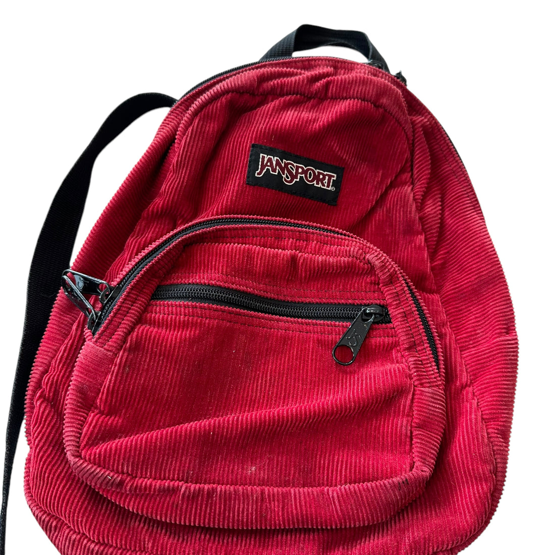 Vintage Jansport Red Corduroy Mini Backpack