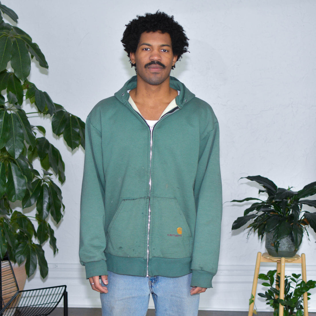 Vintage Carhartt Green Lined Zip Up