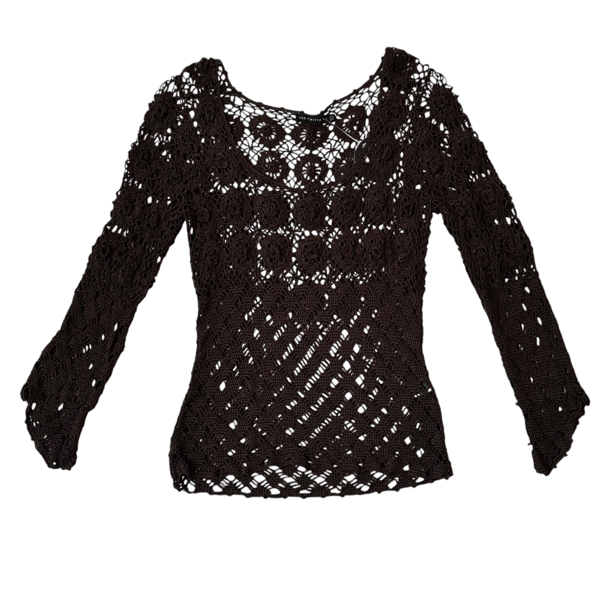 Y2k The Limited Brown Crochet Top