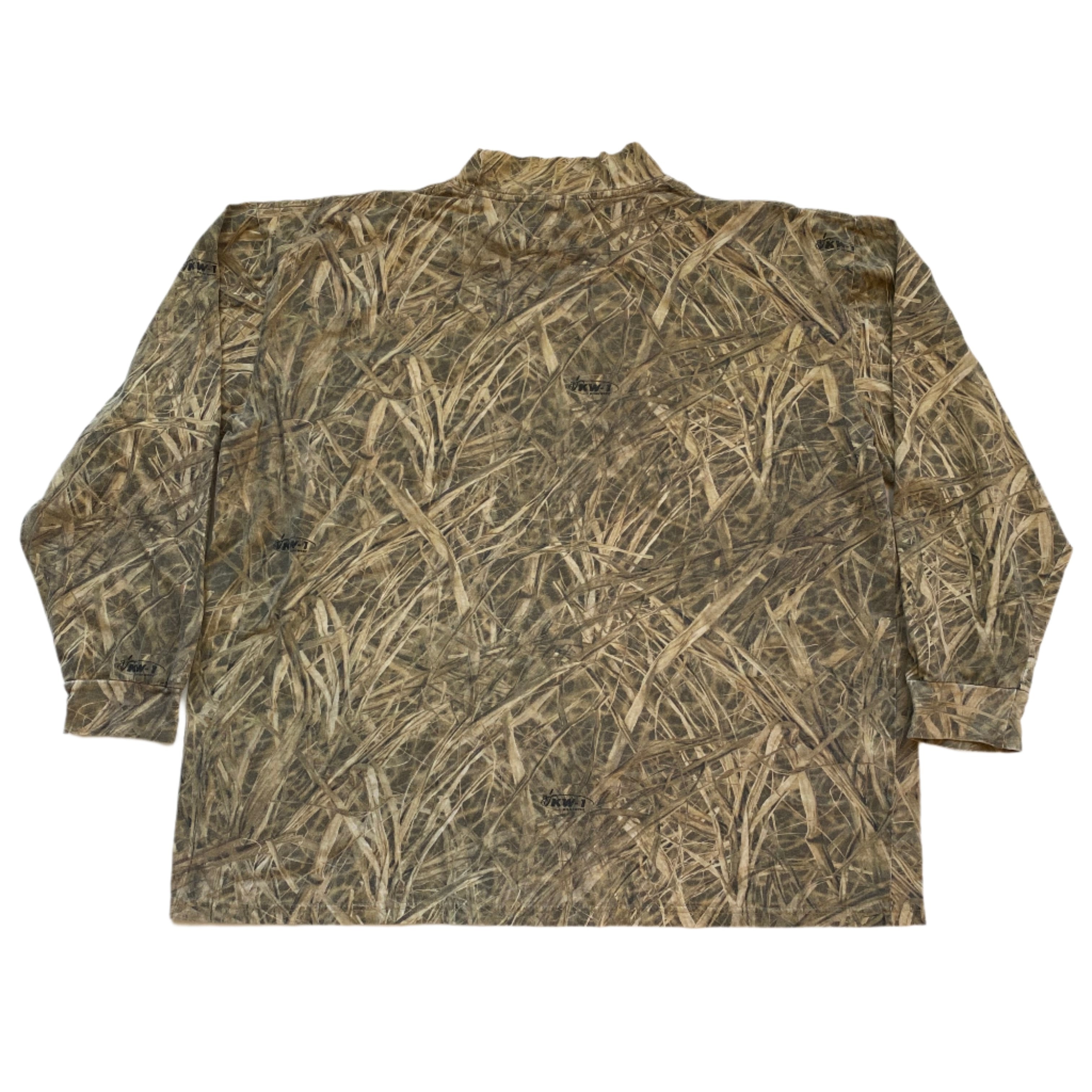 Vintage KW-1 Camo Grass Print Mock Neck Long Sleeve