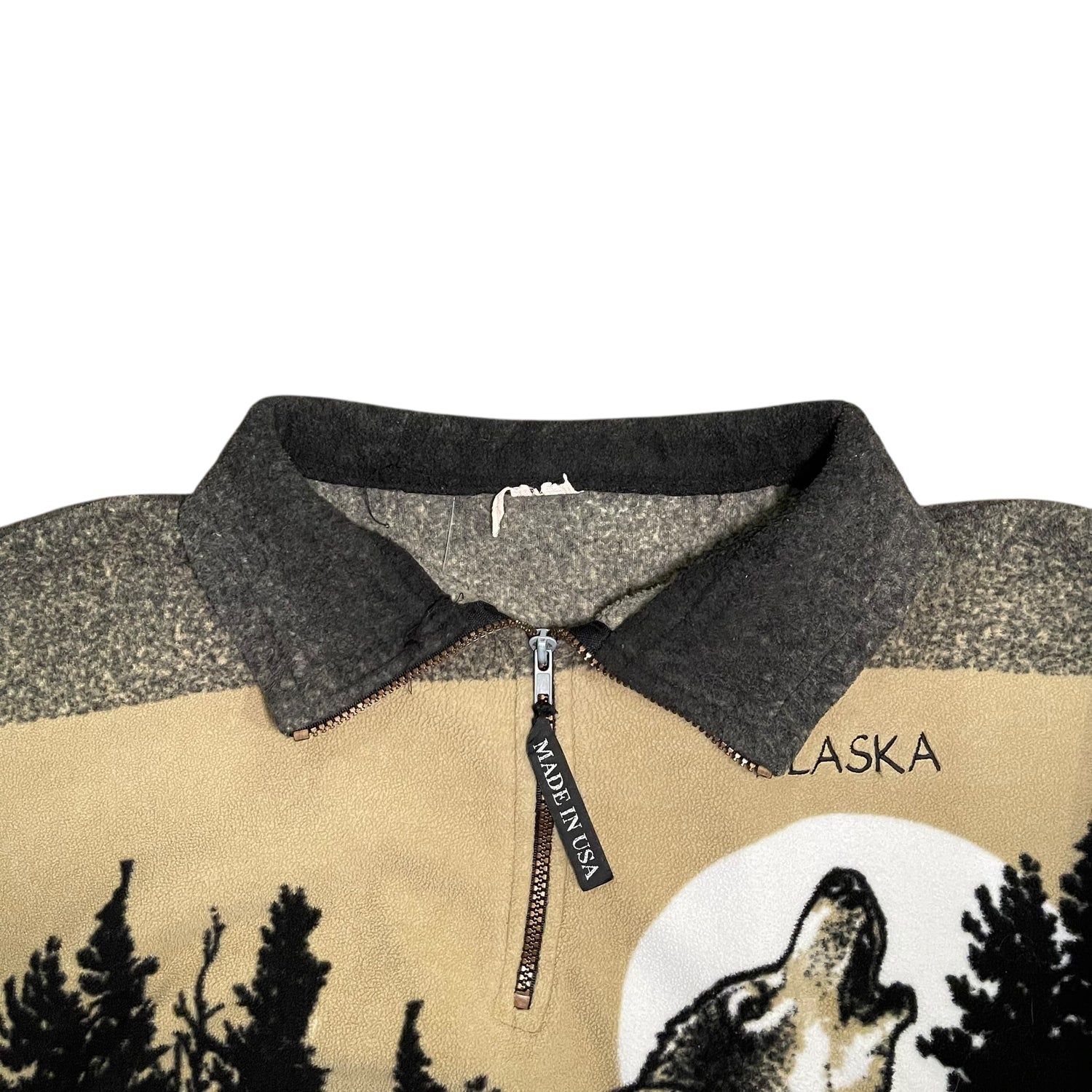 Vintage Wolf in the Woods Fleece Jacket