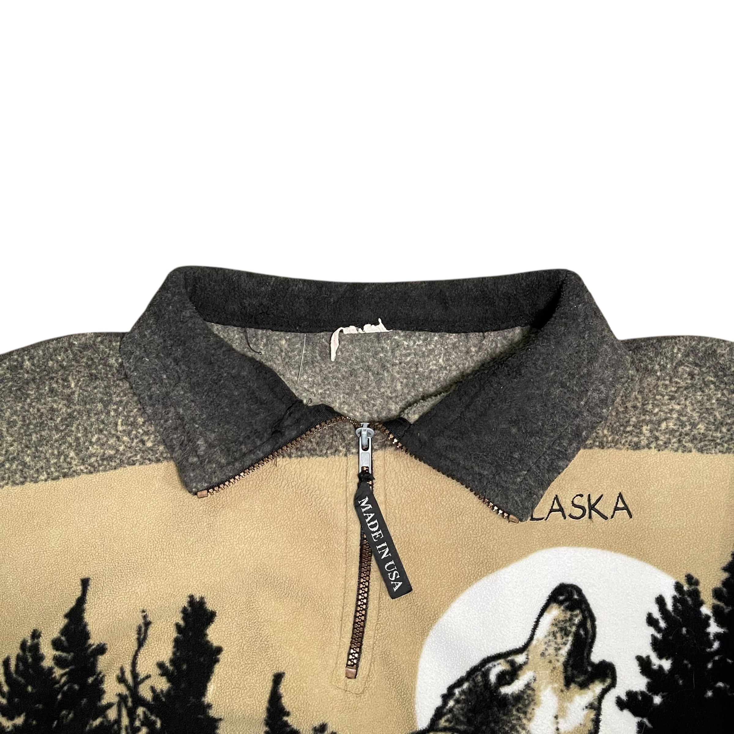 Vintage Wolf in the Woods Fleece Jacket