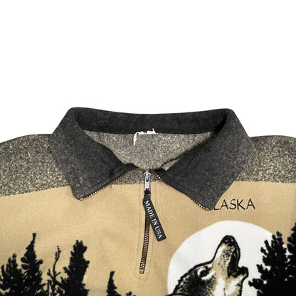 Vintage Wolf in the Woods Fleece Jacket