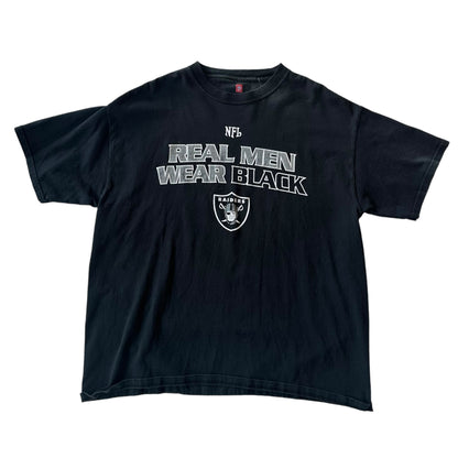 Y2k ‘Real Men Wear Black’ Raiders T-Shirt