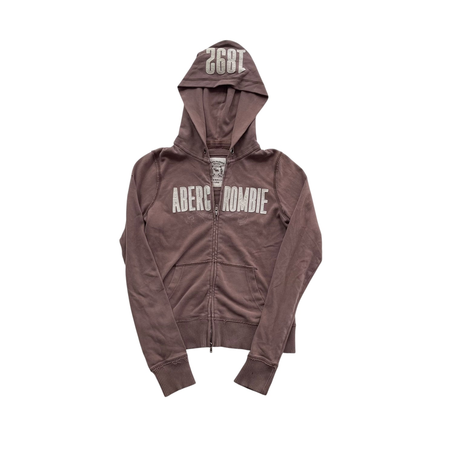 Vintage Y2K Abercrombie &amp; Fitch Brown Zip-Up Sweatshirt