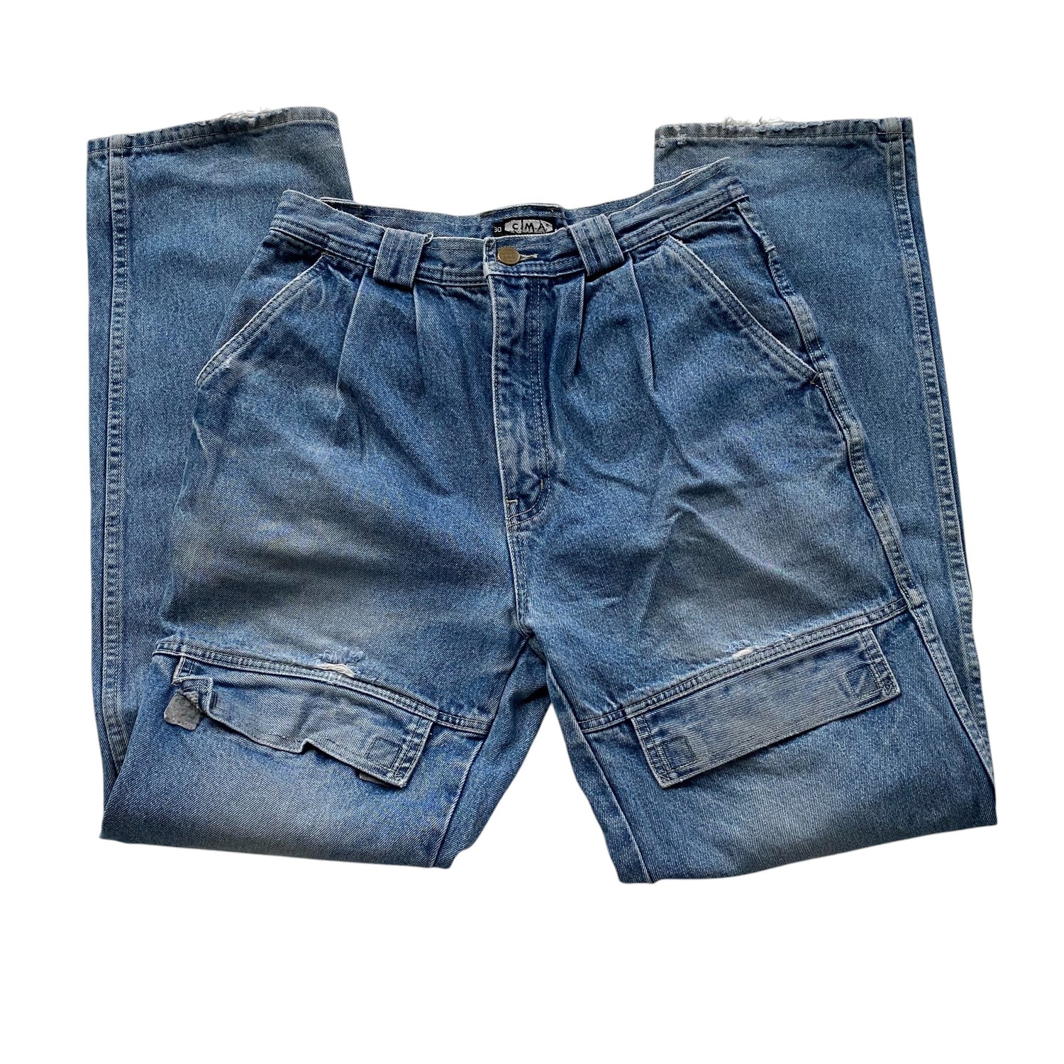 Vintage C.M.A. Pocket Detail High-waisted Jeans