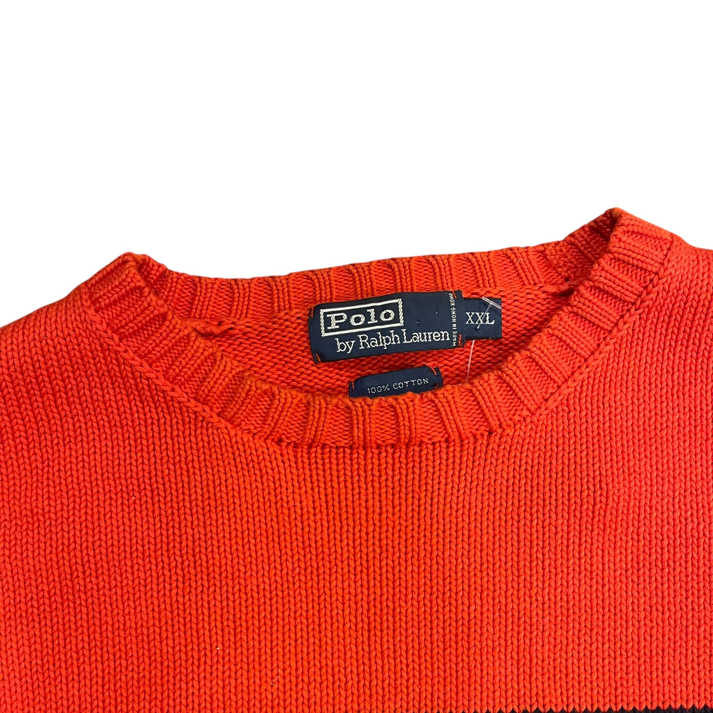 Vintage Polo by Ralph Lauren Orange Knit and Navy Sweater