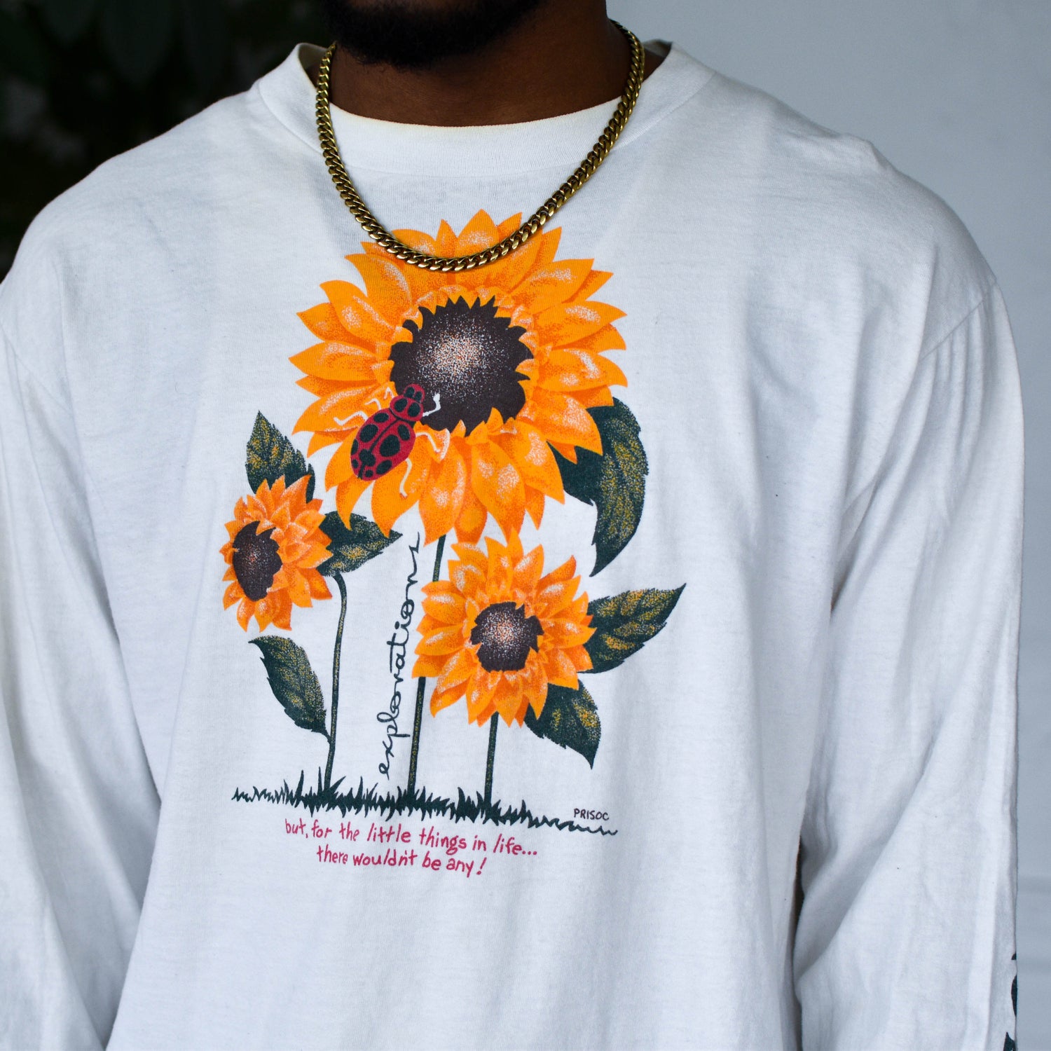 Vintage Exploration Sunflower Long SLeeve Graphic T-Shirt